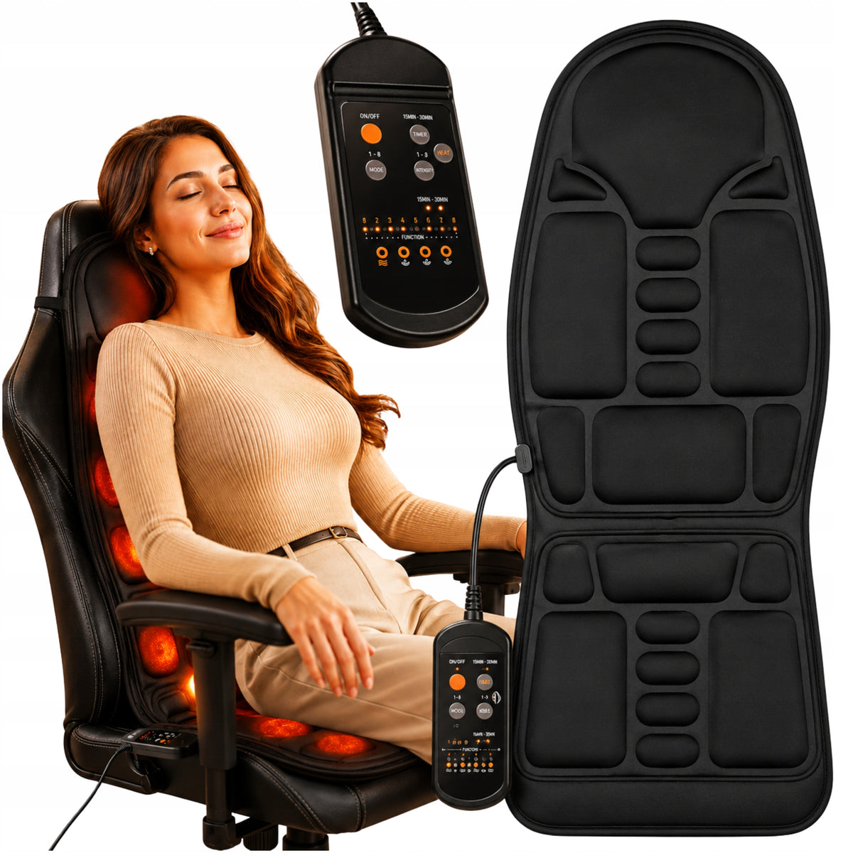 BACK MASSAGER HEATING MASSAGE MAT FOR CAR SEAT