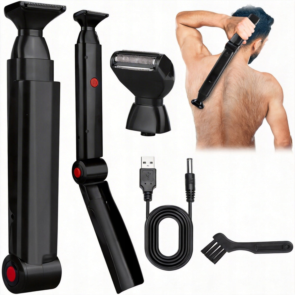 BACK SHAVER WITHOUT HELP, FOLDING HANDLE, MOVABLE HEAD, DURABLE Brand no brand