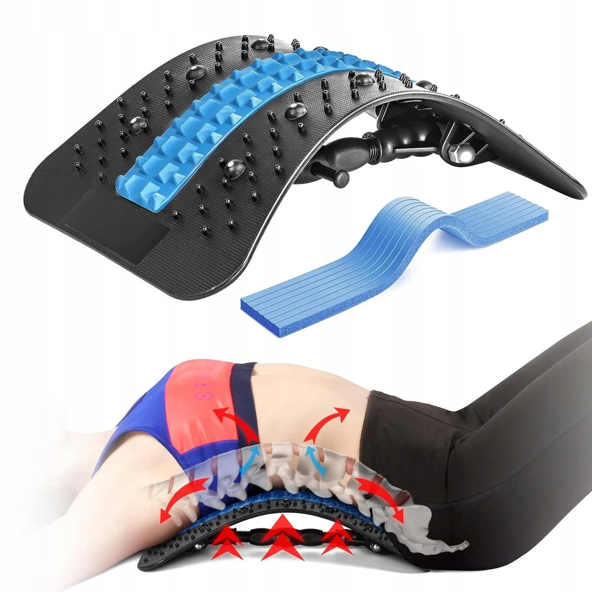BACK STRETCHING DEVICE ADJUSTABLE MASSAGER
