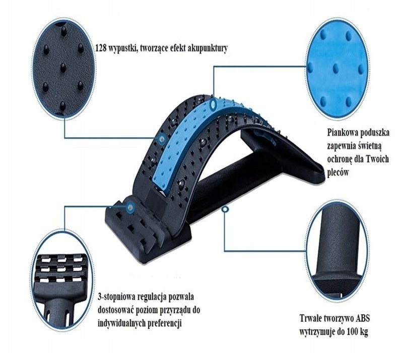 BACK STRETCHING DEVICE MASSAGER WITH MAGNETS Manufacturer code PRZYRZĄD ROZCIĄGANIA PLECÓW 093
