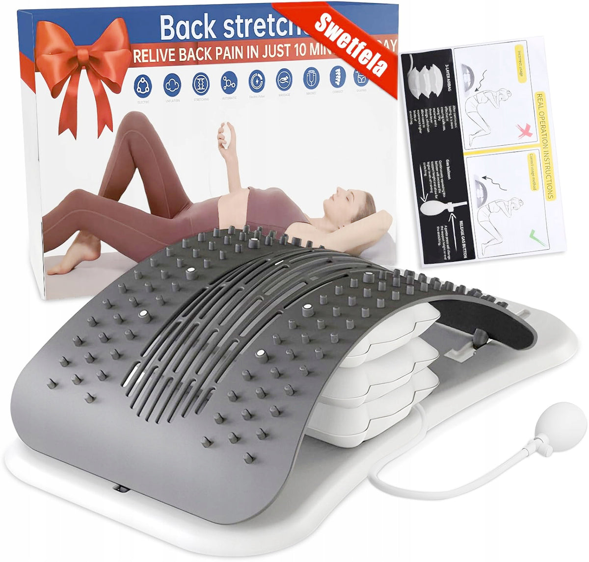 BACK STRETCHING DEVICE SPINE MASSAGER ACUPRESSURE 38cm