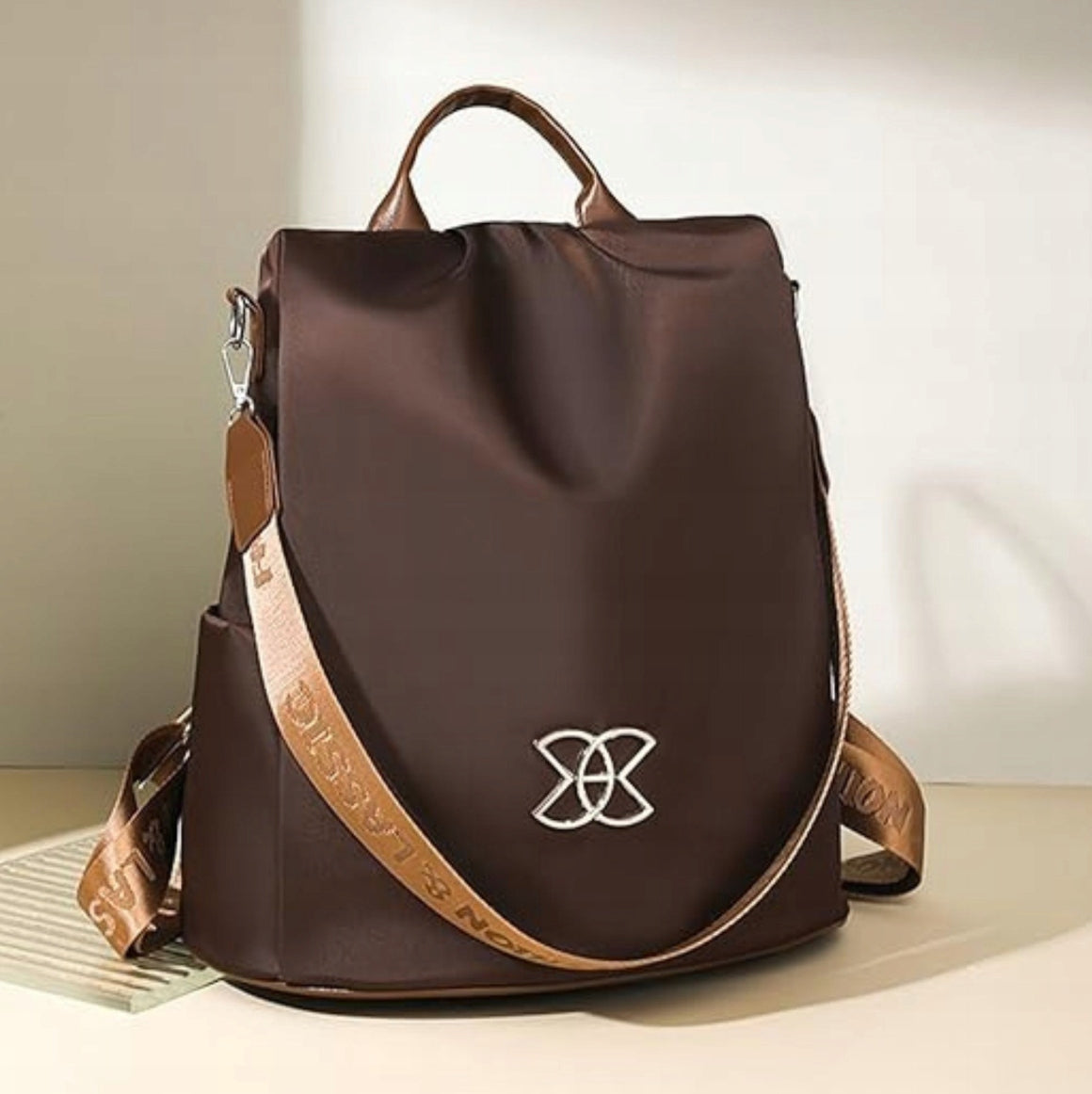 BACKPACK BAG 2IN1 WATERPROOF ELEGANT ANTI-THEFT ROOMY, BROWN Manufacturer code 4048886193016