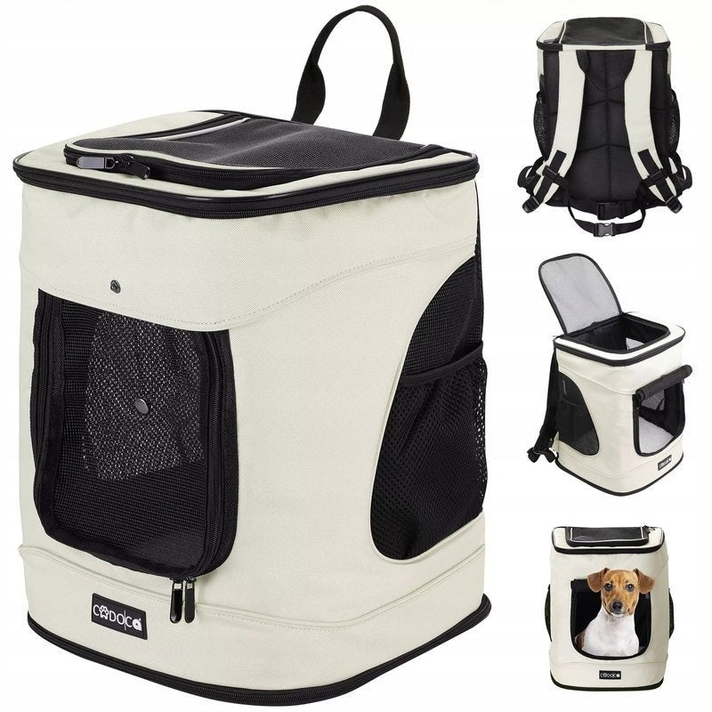 BACKPACK CARRY BAG FOR CAT DOG CREAM Packaging status original