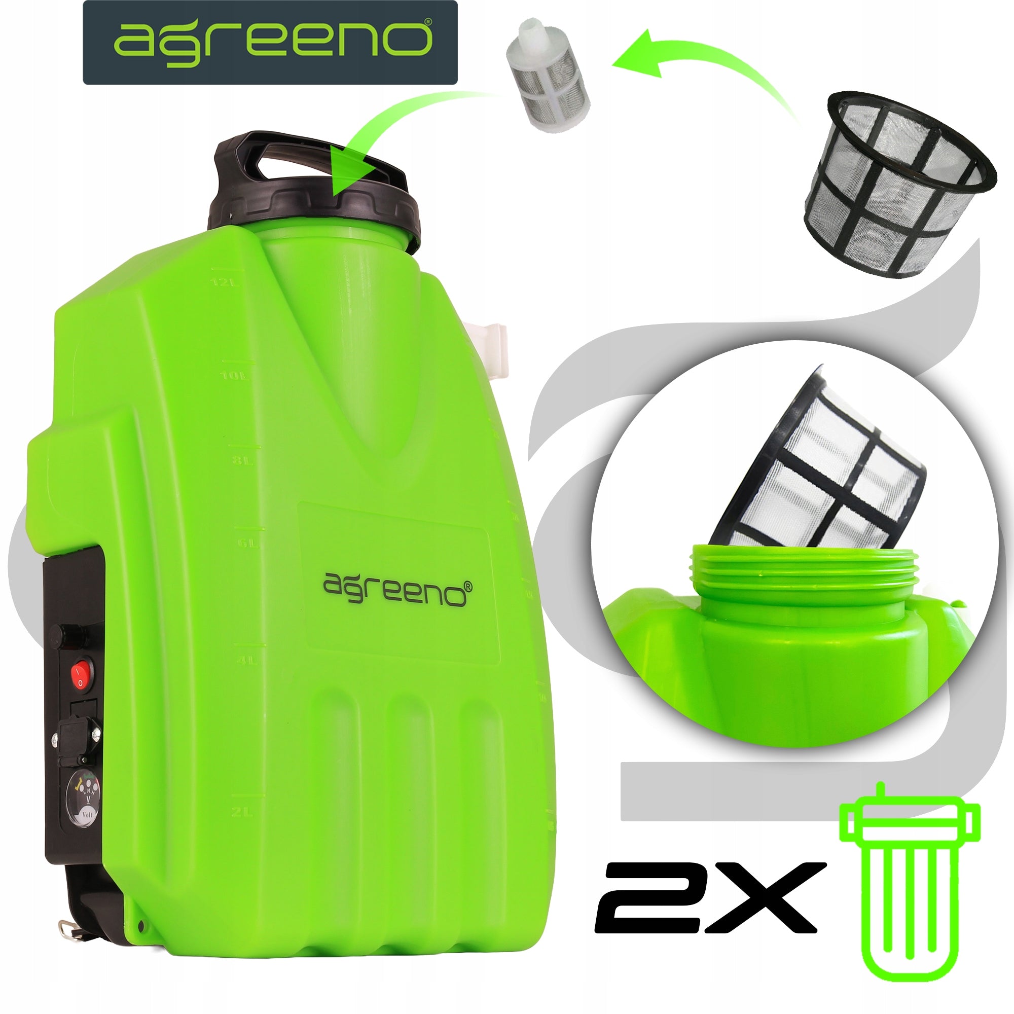 BACKPACK CORDLESS SPRAYER 12L LONG LIVE QUADRUPLE LANCE AG-353 Packaging status original