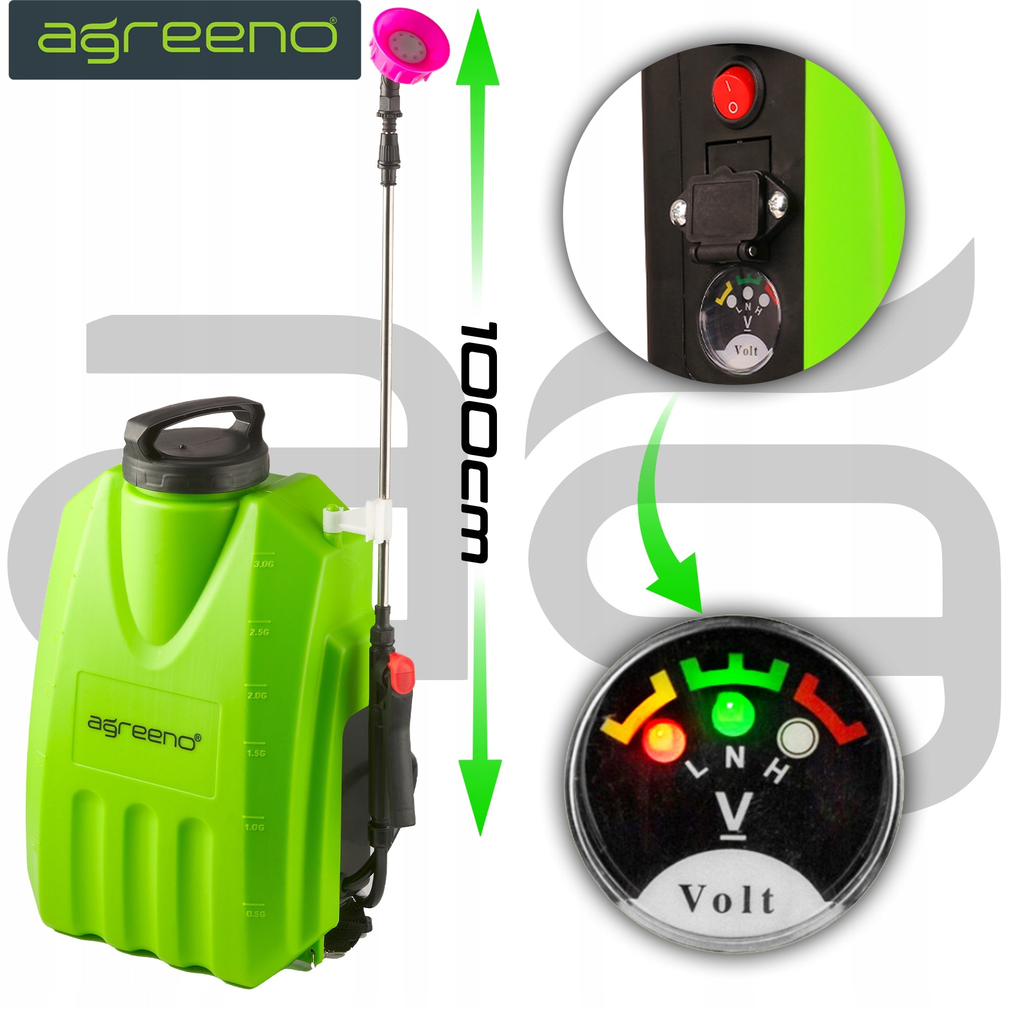 BACKPACK CORDLESS SPRAYER 12L LONG LIVE QUADRUPLE LANCE AG-353 Product weight with unit packaging 8 kg