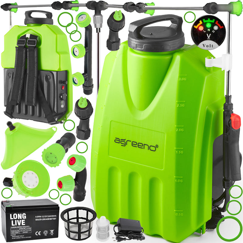 BACKPACK CORDLESS SPRAYER 12L LONG LIVE QUADRUPLE LANCE AG-353