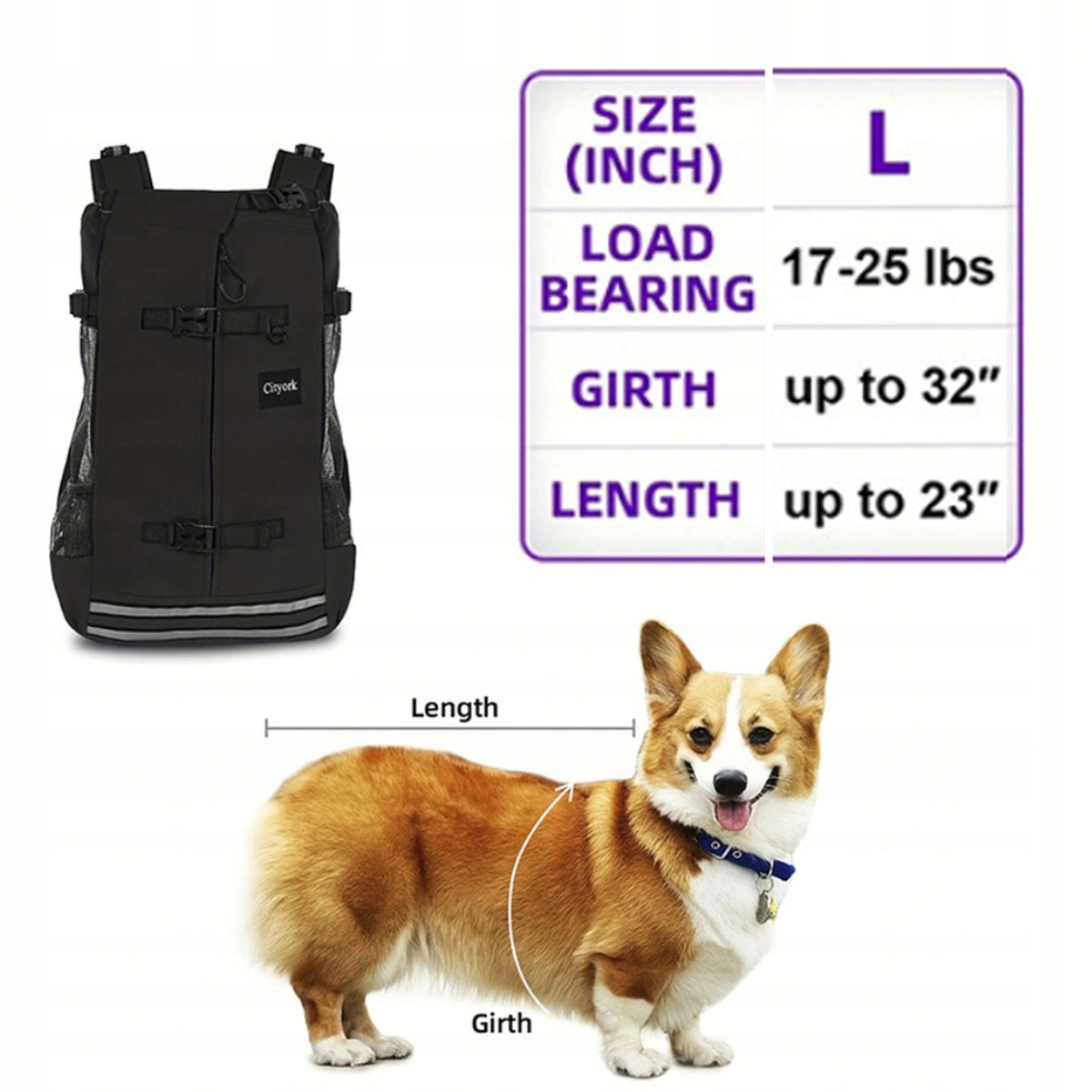BACKPACK DOG CARRIER DOG BACK BAG FOR CARRYING L 5-10KG, L Brand no brand