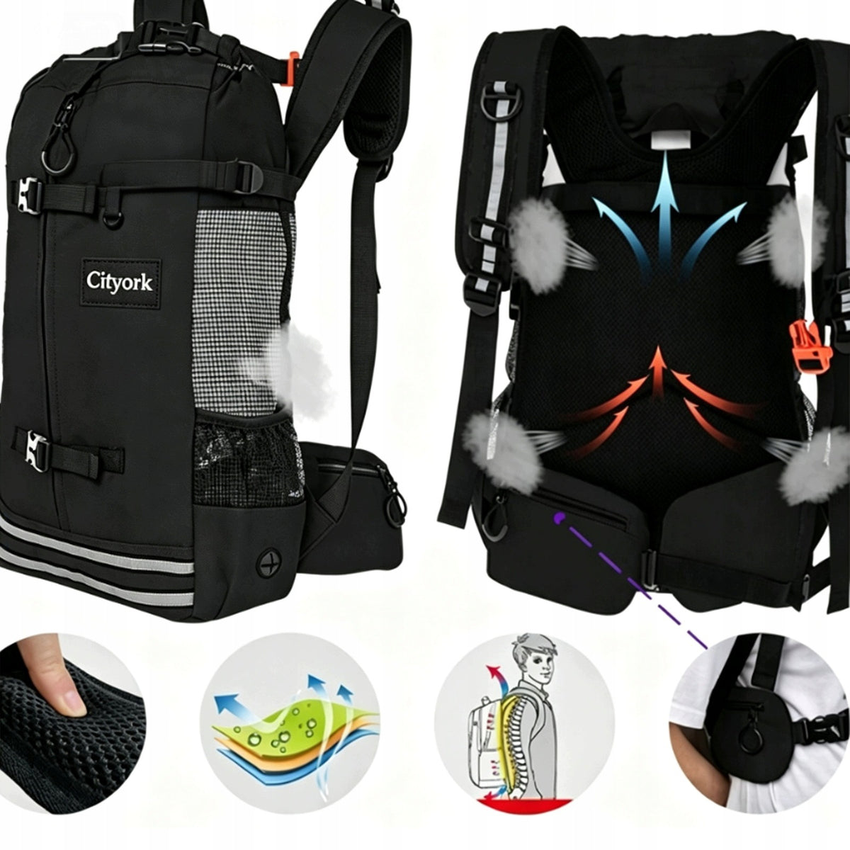BACKPACK DOG CARRIER DOG BACK BAG FOR CARRYING L 5-10KG, L Manufacturer code PT0004STL