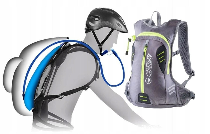 BACKPACK HI-TEC IVO BLACK FOR BIKE RUNNING SKIS 6L SPORTS Brand Hi-Tec