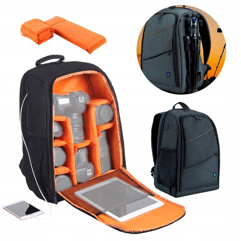 BACKPACK PHOTO BAG FOR CAMERA LENS LAPTOP TABLET GOPRO Manufacturer code 00056A2 PLECAK NA APARAT FOTOGRAFICZNY