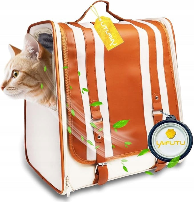 BACKPACK PLAYPEN for dog, cat - ventilation waterproof harness WITH BOWL Manufacturer code plecak dla zwierząt