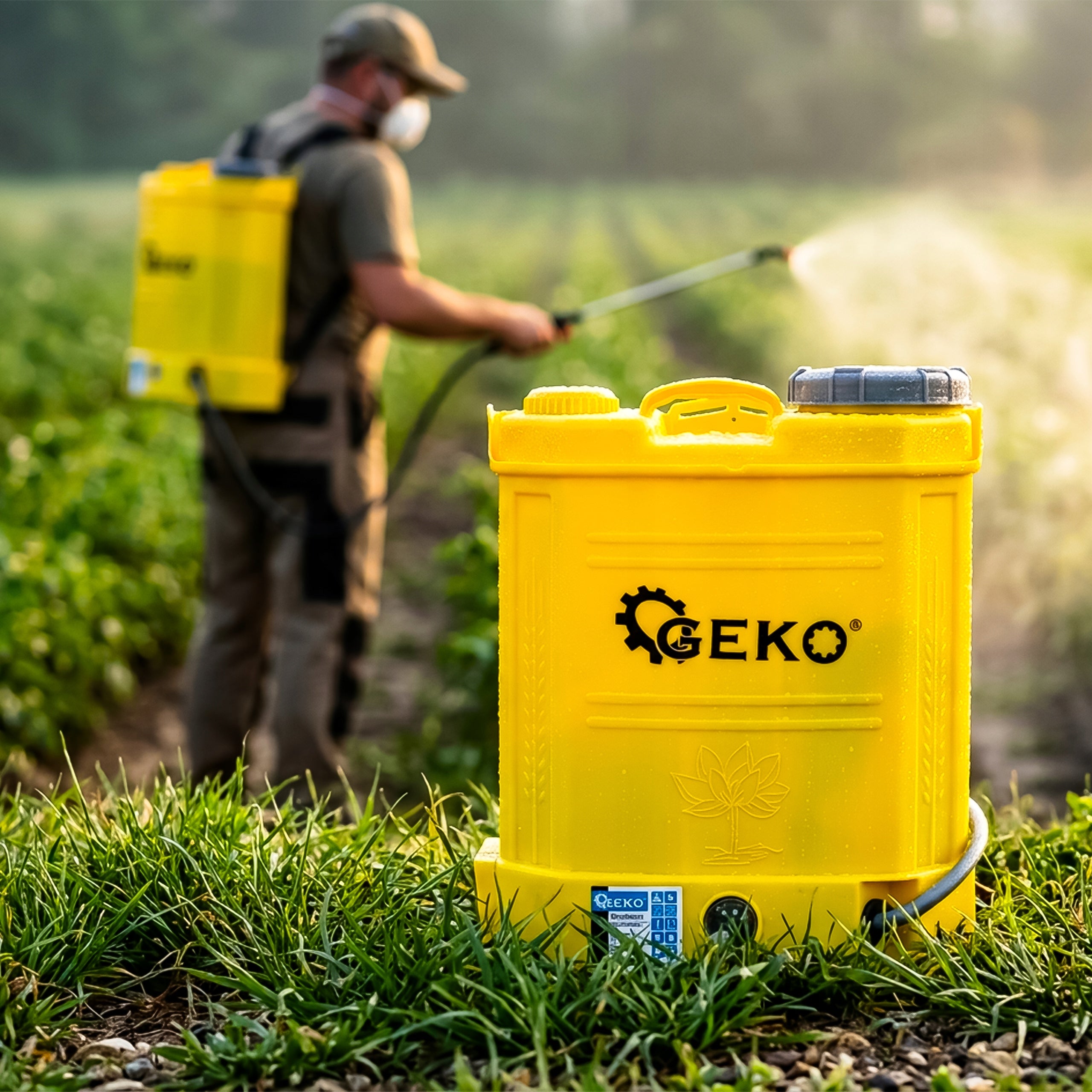 BACKPACK PRESSURE CORDLESS SPRAYER 12L 8Ah 7 NOZZLES LANCE 100CM Brand Geko