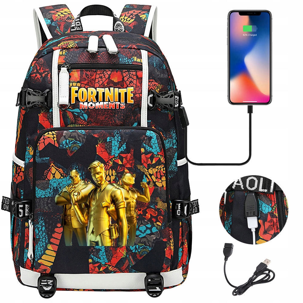 BACKPACK SATCHEL FORTNITE LARGE A4 WATERPROOF USB Brand no brand