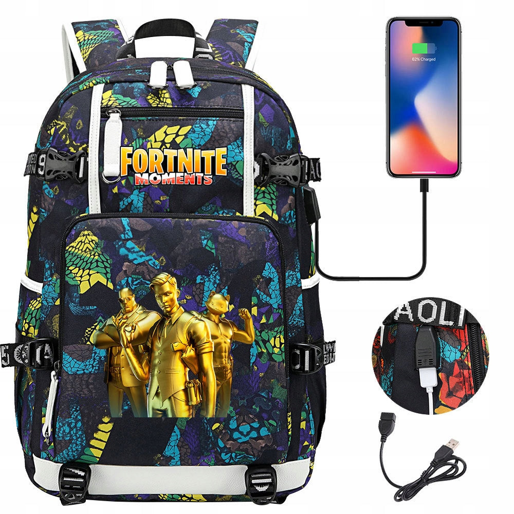 BACKPACK SATCHEL FORTNITE LARGE A4 WATERPROOF USB