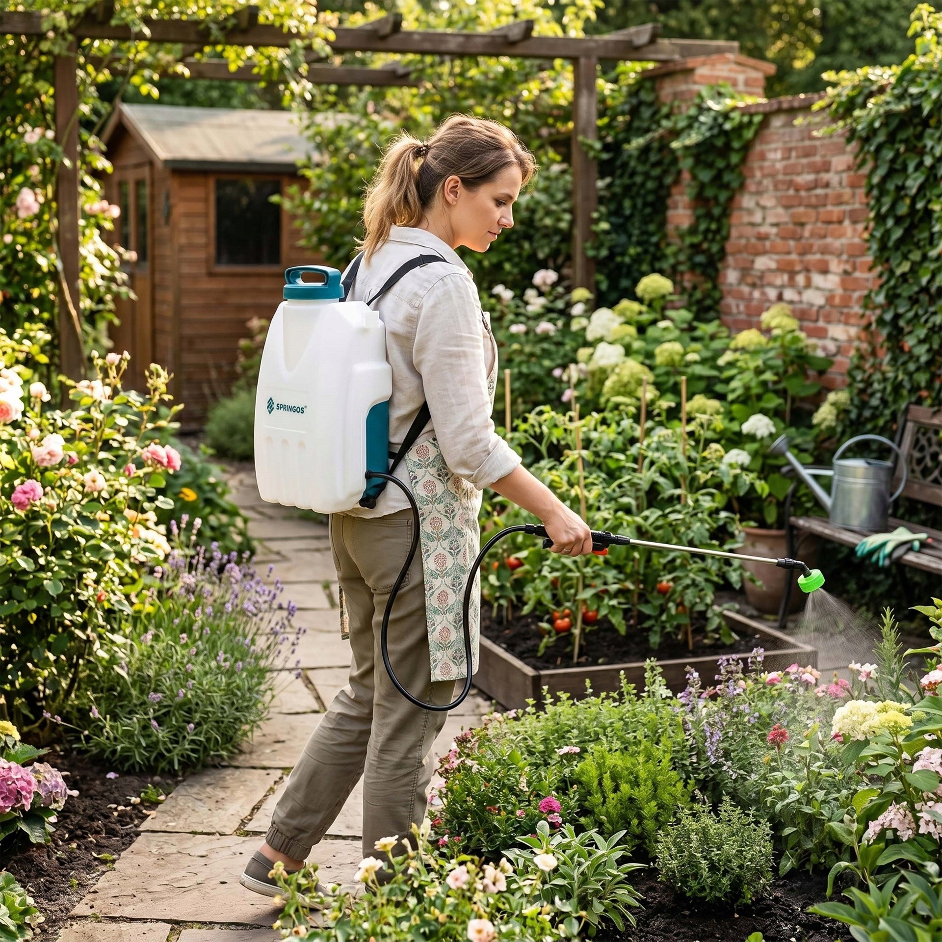 BACKPACK SPRAYER 12V ELECTRIC 12L PRESSURE GARDEN+6 NOZZLES STRONG Power supply rechargeable battery