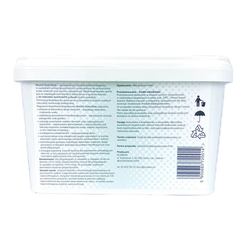 BACTERIA FOR POND WATER POND 20 BILLION BACTERIA CLARIFICATION ANTIALGAE BIONIQ Packaging status original