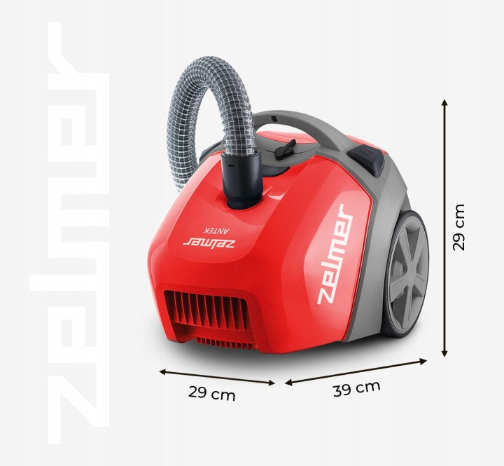 BAGGED VACUUM CLEANER ZELMER ANTEK TRADITIONAL WITH HEPA FILTER + ECO 900W TIPS Manufacturer code 81105728P