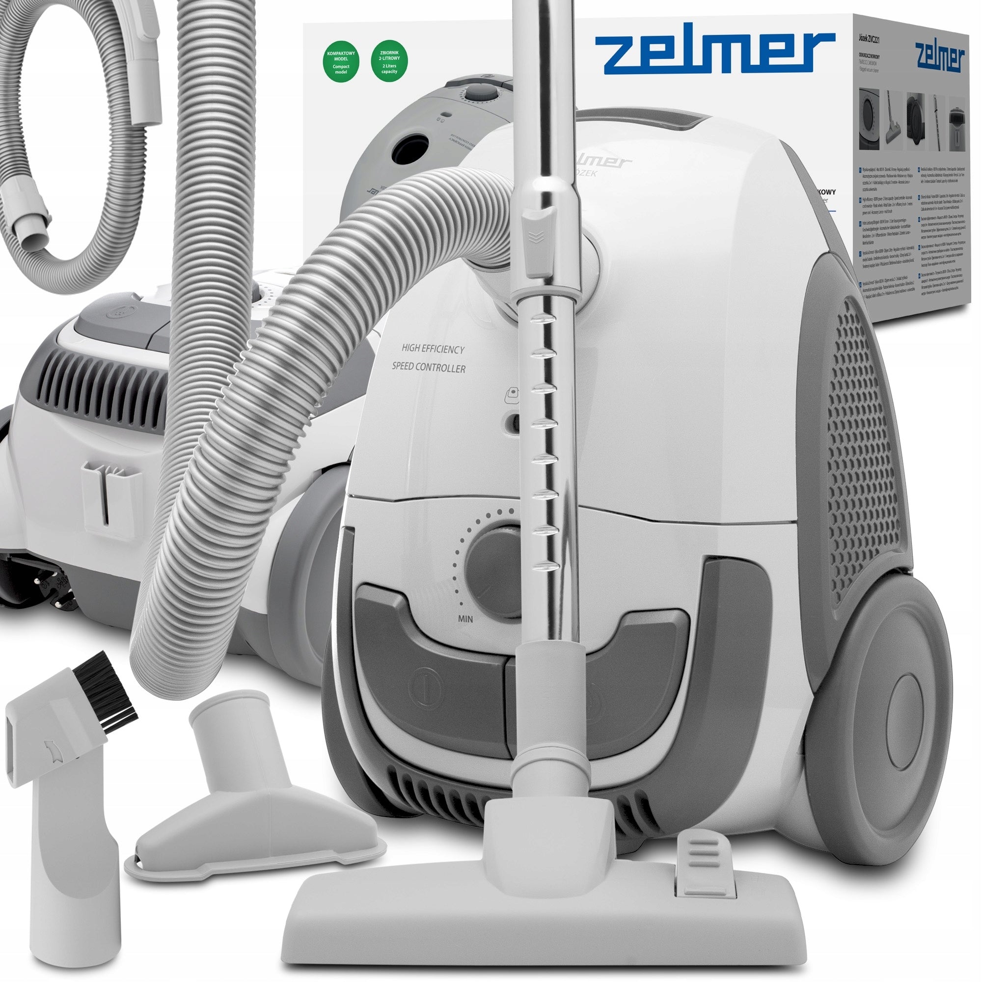 BAGGED VACUUM CLEANER ZELMER TRADITIONAL JÓZEK WITH FILTER + ECO 800W TIPS