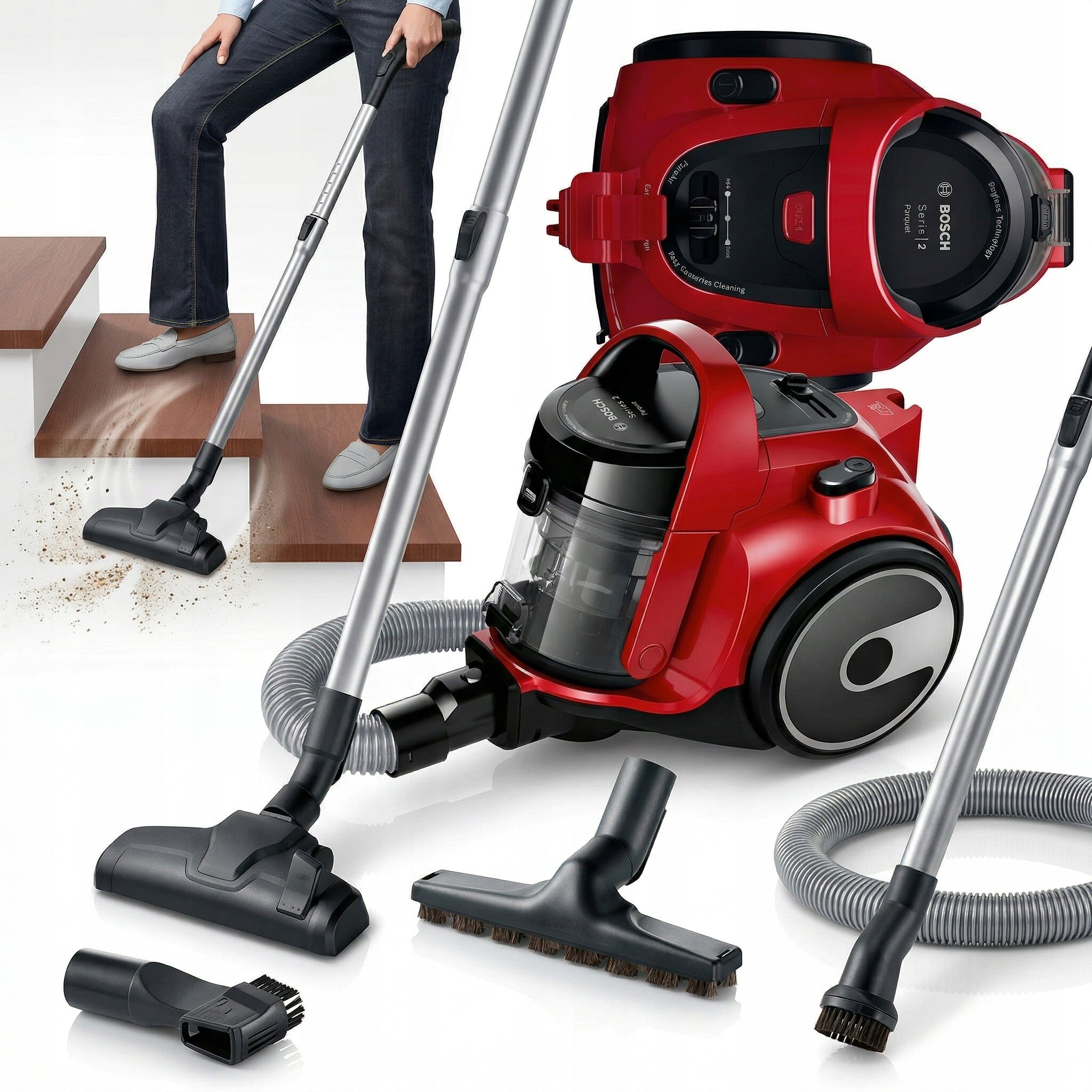BAGLESS VACUUM CLEANER BOSCH BGC05A322 700W 9 M ANTI-ALLERGIC FILTER