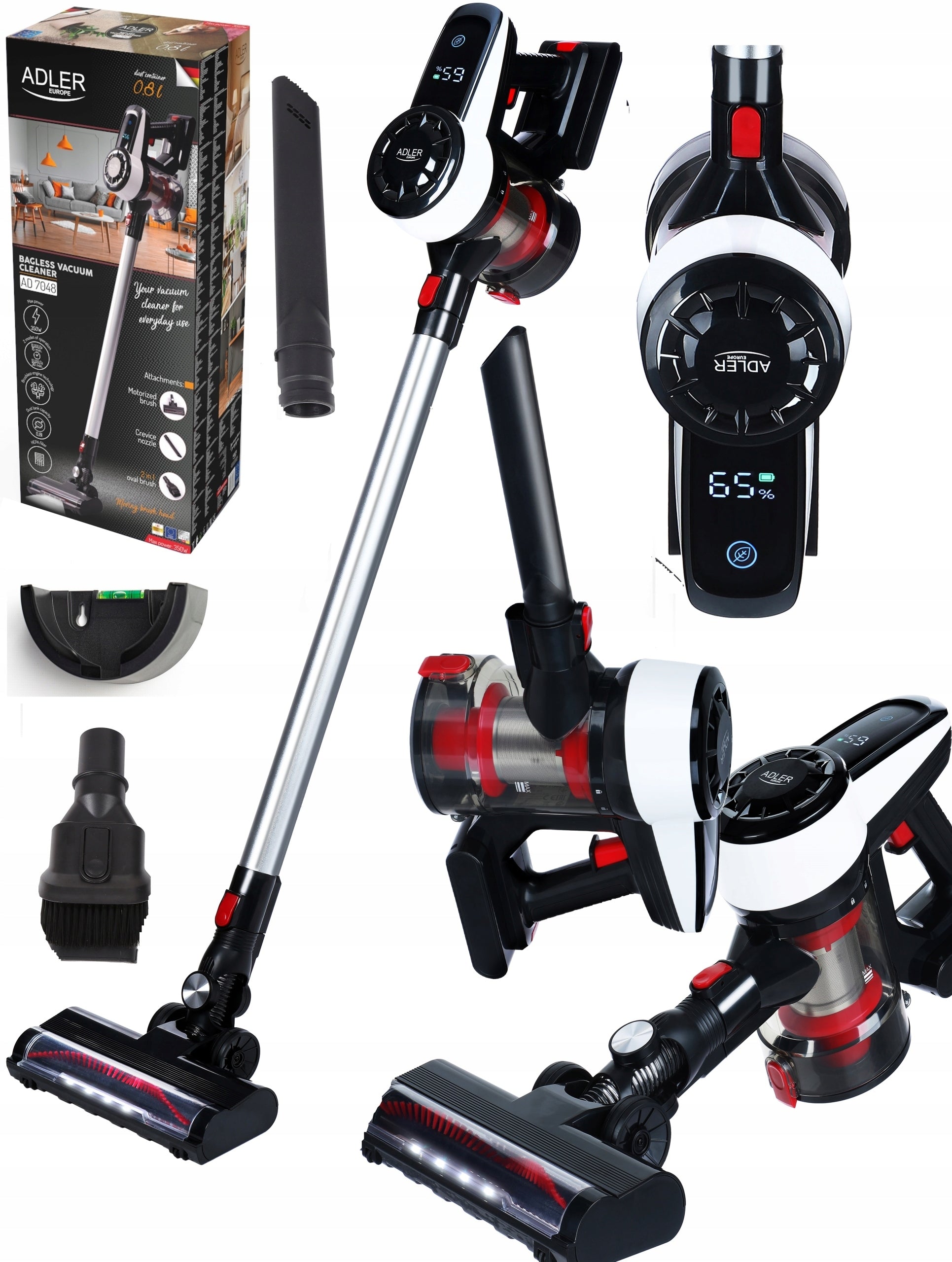 BAGLESS VACUUM CLEANER CORDLESS VERTICAL CYCLONE HANDHELD 30 MIN WORK
