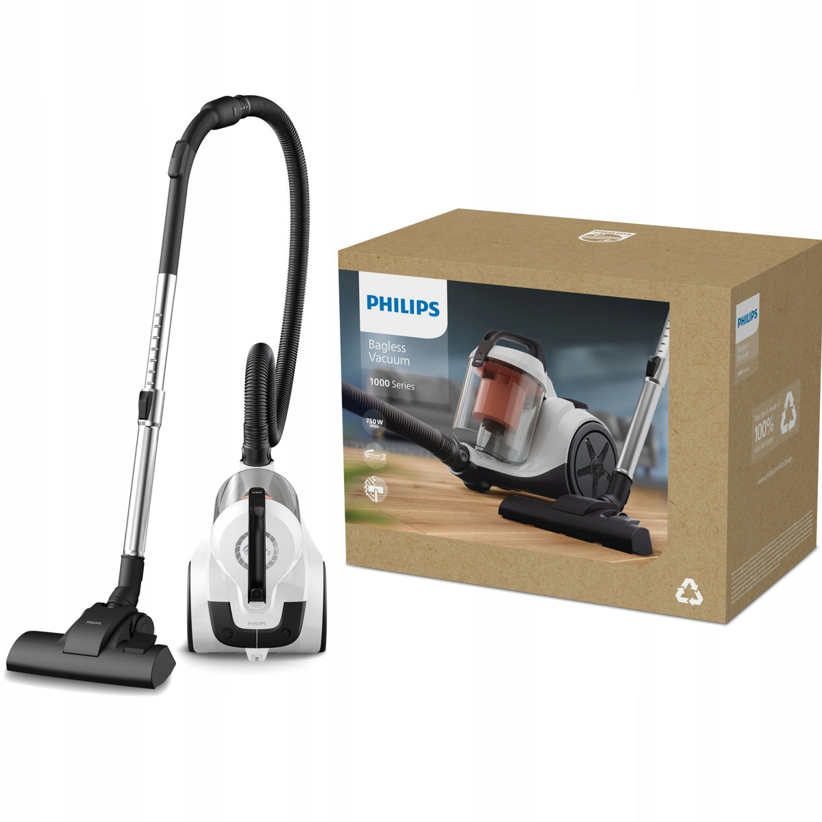 BAGLESS VACUUM CLEANER PHILIPS 1000 SERIES 750W POWERFUL COMPACT CLEAN HOUSE