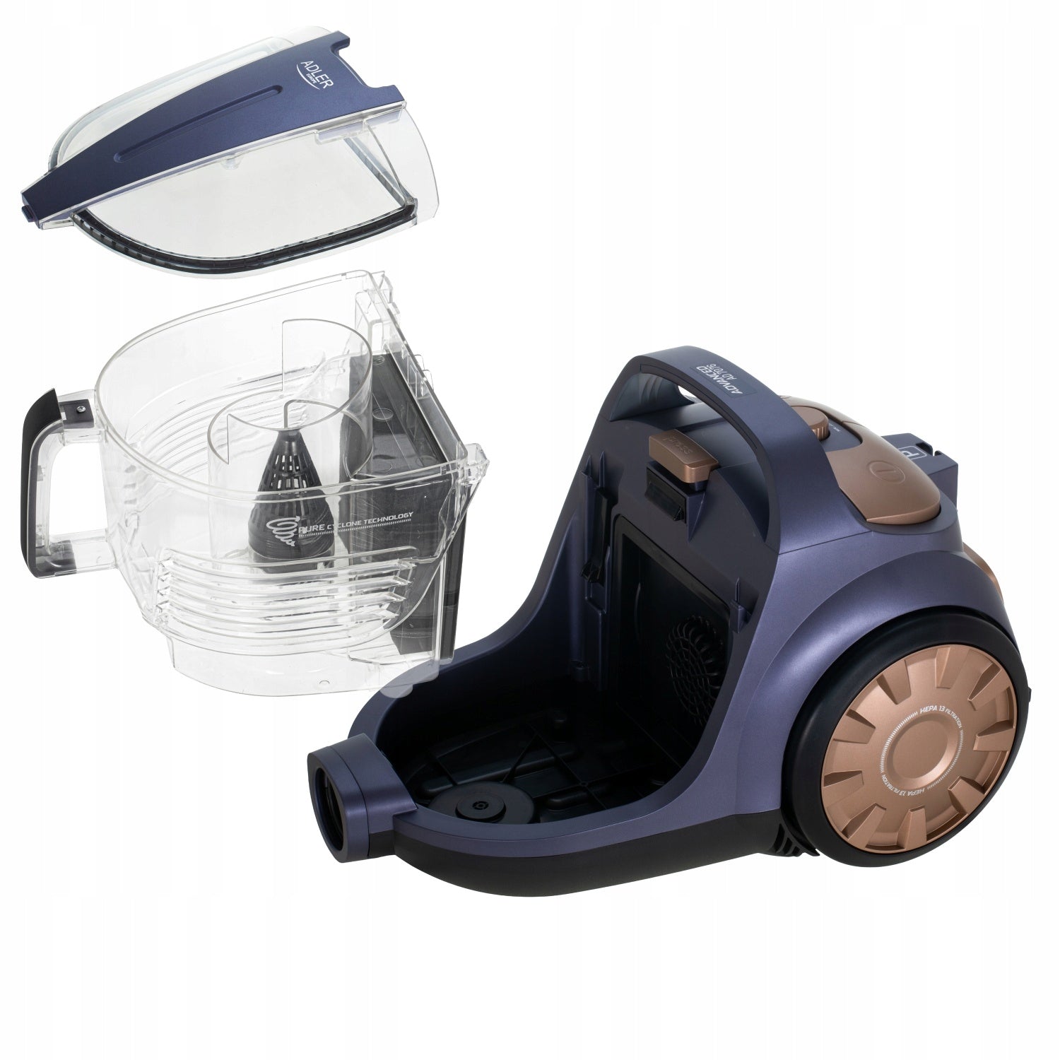 BAGLESS VACUUM CLEANER POWERFUL CYCLONE TRADITIONAL 3000W SILENT POWER REGULATION Brand ADLER