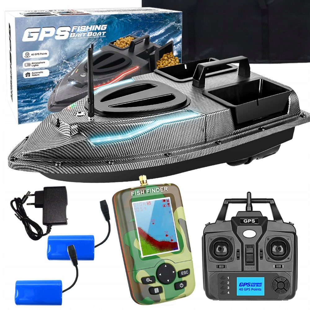 BAIT BOAT FLYTEC V900 SET ECHO SOUNDER 2 AKU.