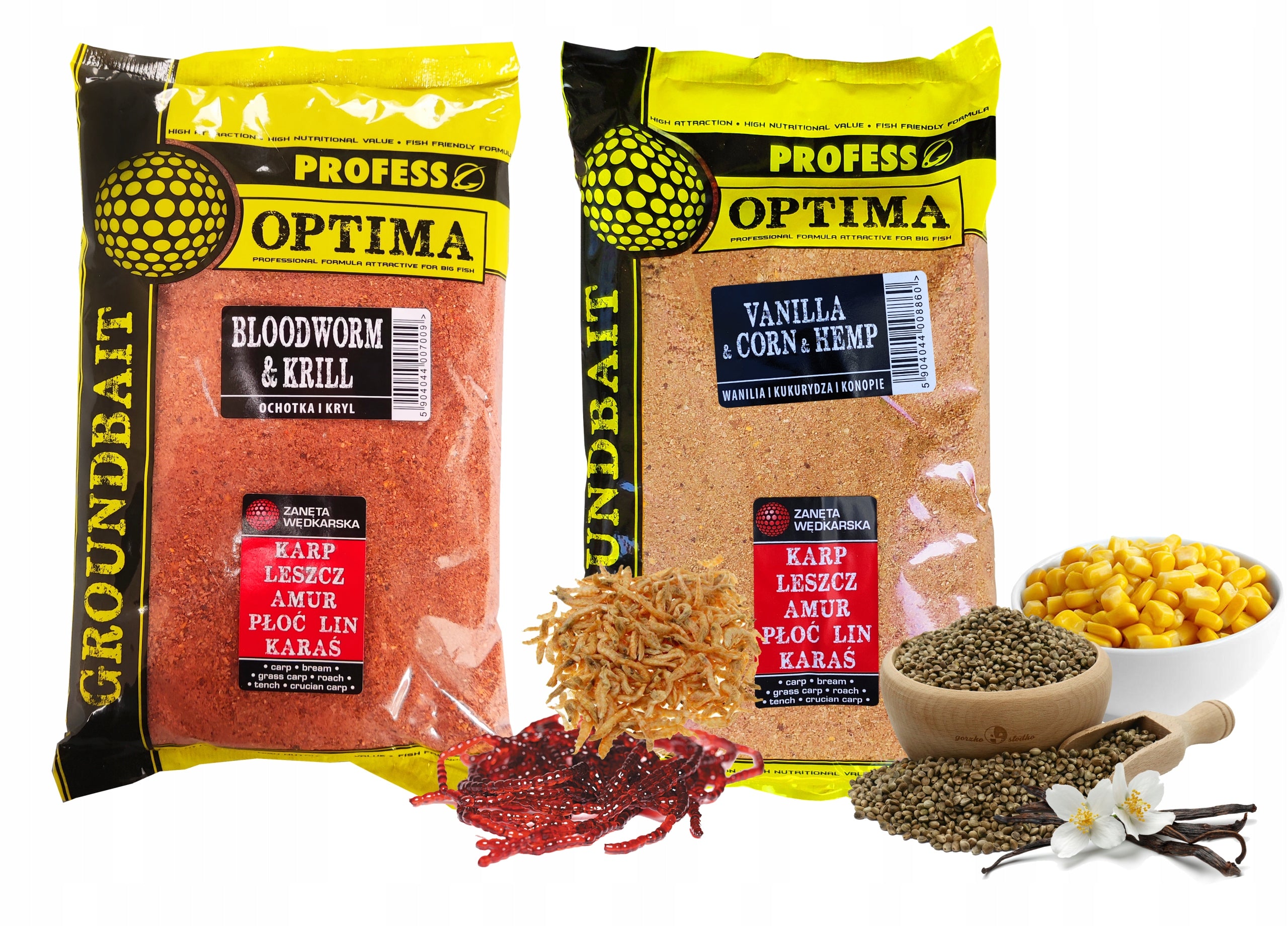 BAIT OPTIMA ROACH 10kg - Ochotka Kryl & Vanilla Corn Hemp MIX