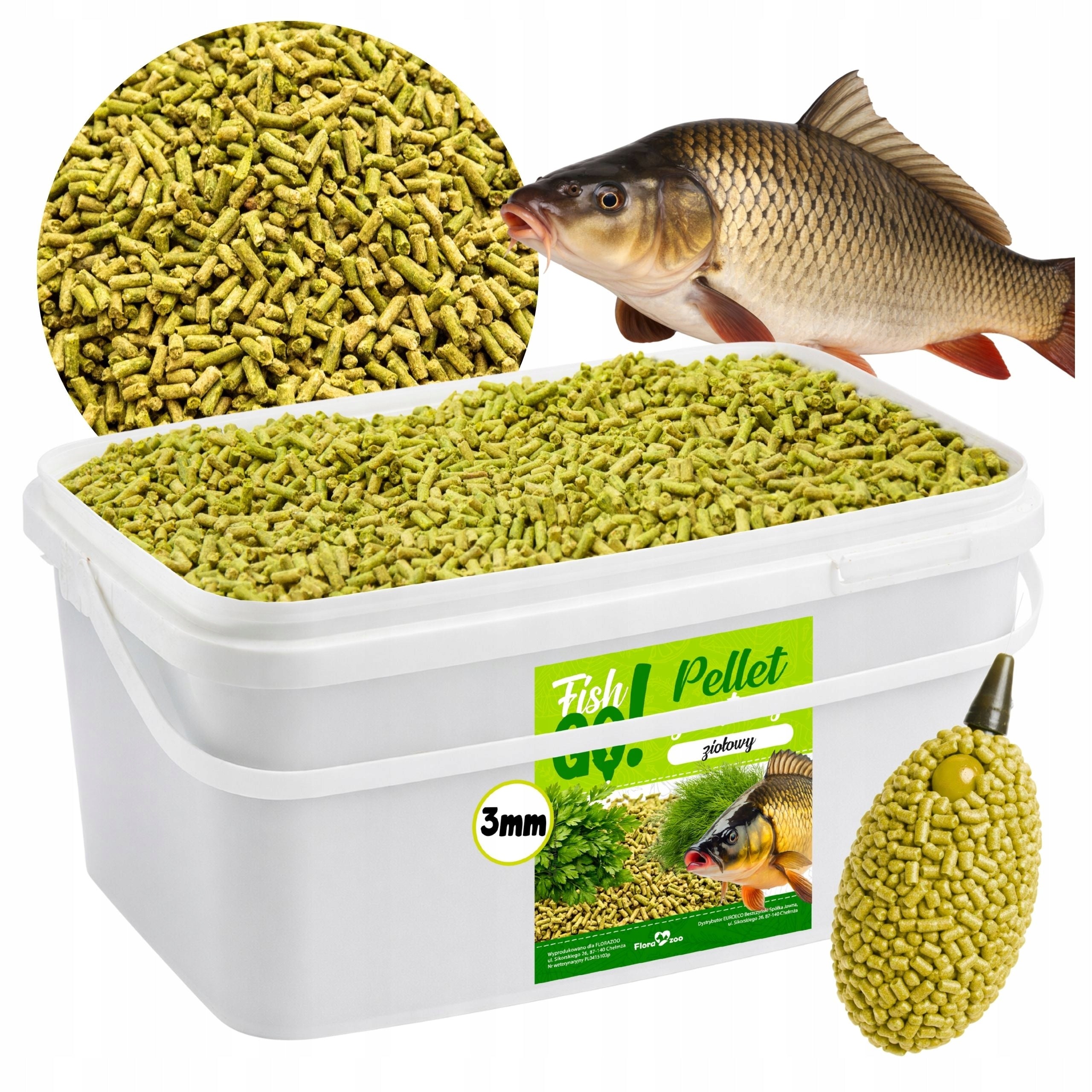 BAIT PELLET 3mm HERBAL STRONG AROMA method feeder FISH BAIT