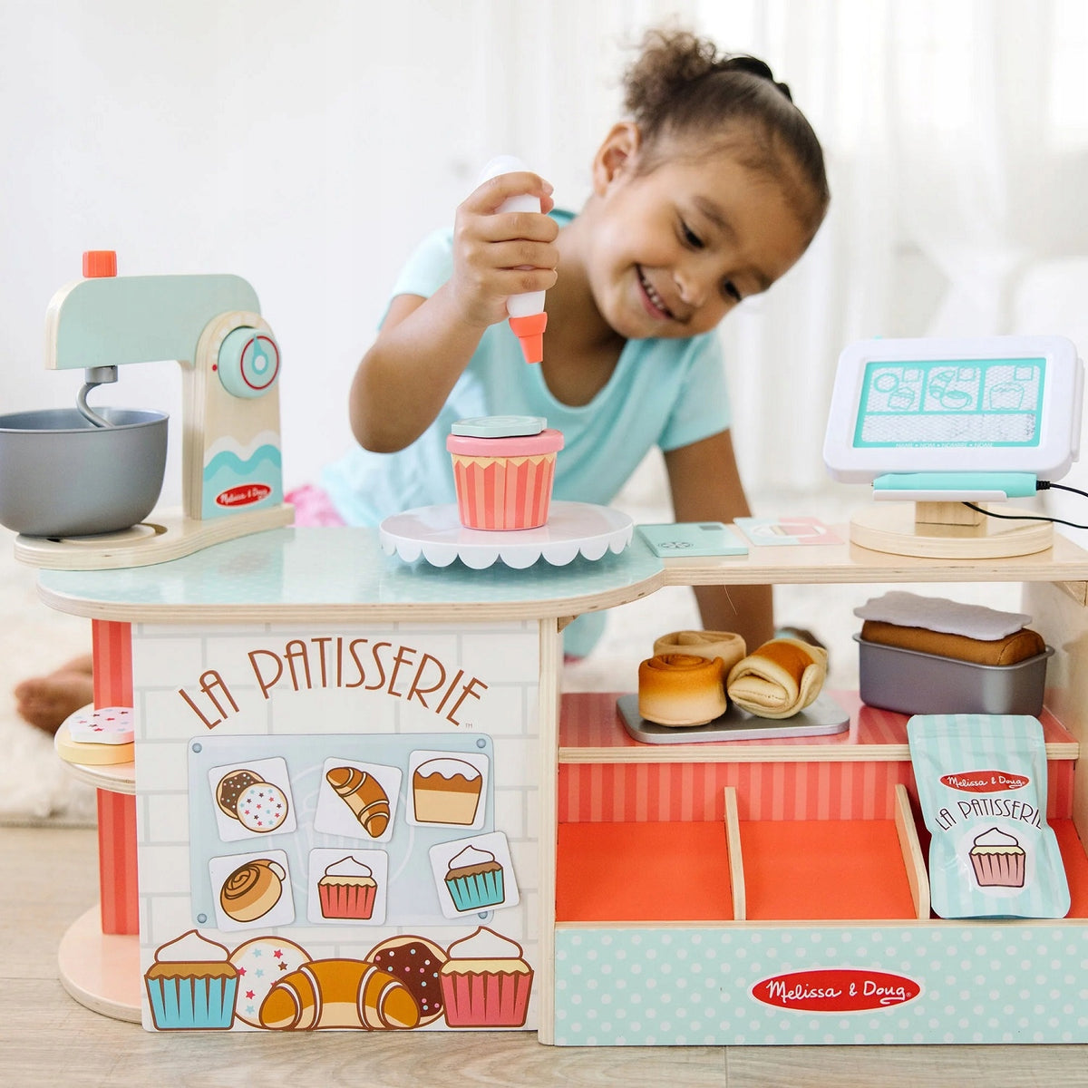 BAKERY SHOP STALL CONFECTIONERY WOODEN SET FOR CHILDREN MELISSADOUG Color multicolor