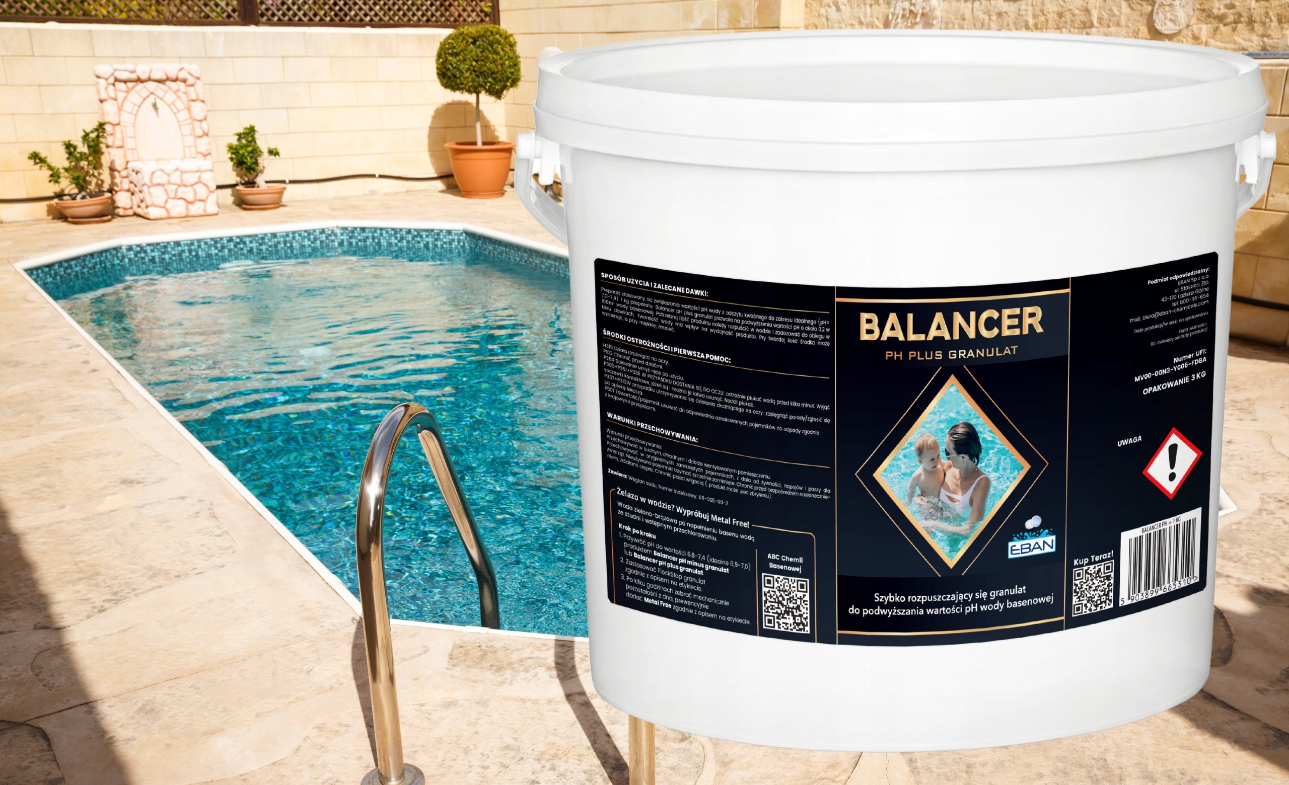 BALANCER PH+ PLUS FOR SPA POOL JACUZZI GRANULES INCREASES WATER PH 5KG Brand EBAN