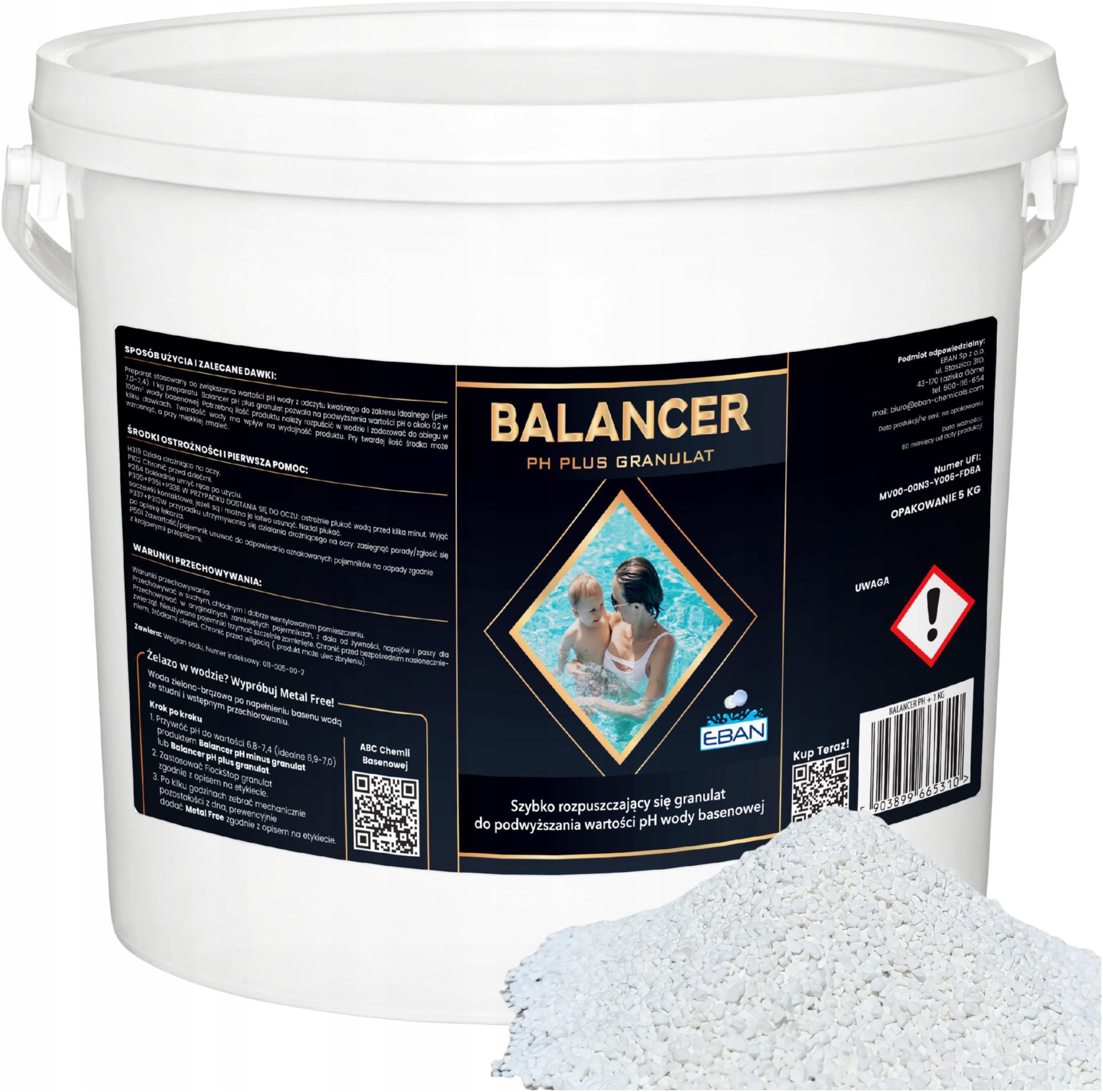 BALANCER PH+ PLUS FOR SPA POOL JACUZZI GRANULES INCREASES WATER PH 5KG