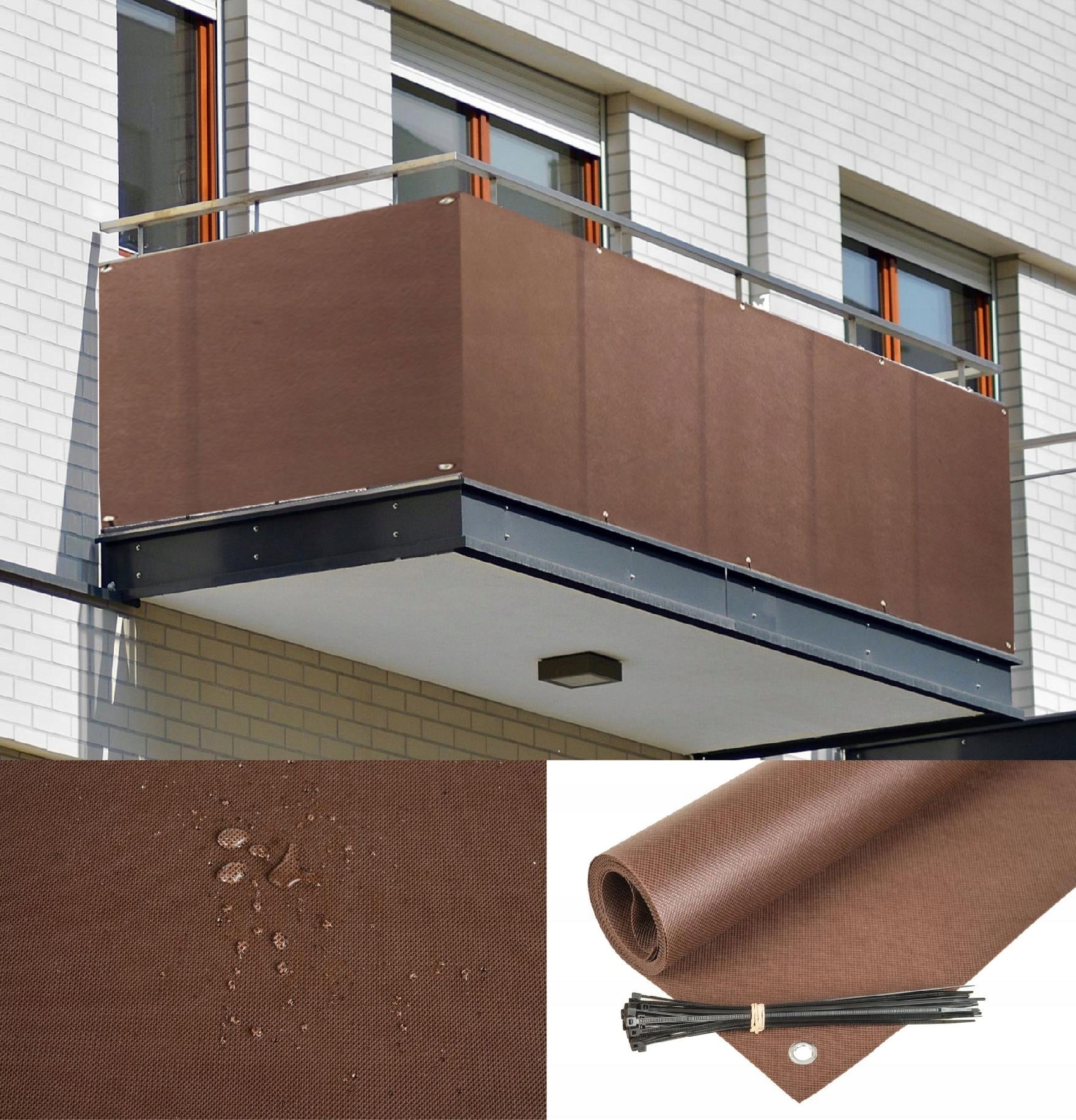 BALCONY COVER 1X5M BALCONY MAT BROWN FOR TERRACE UV FENCE 99% + FREEBIE EAN (GTIN) 5904730722810