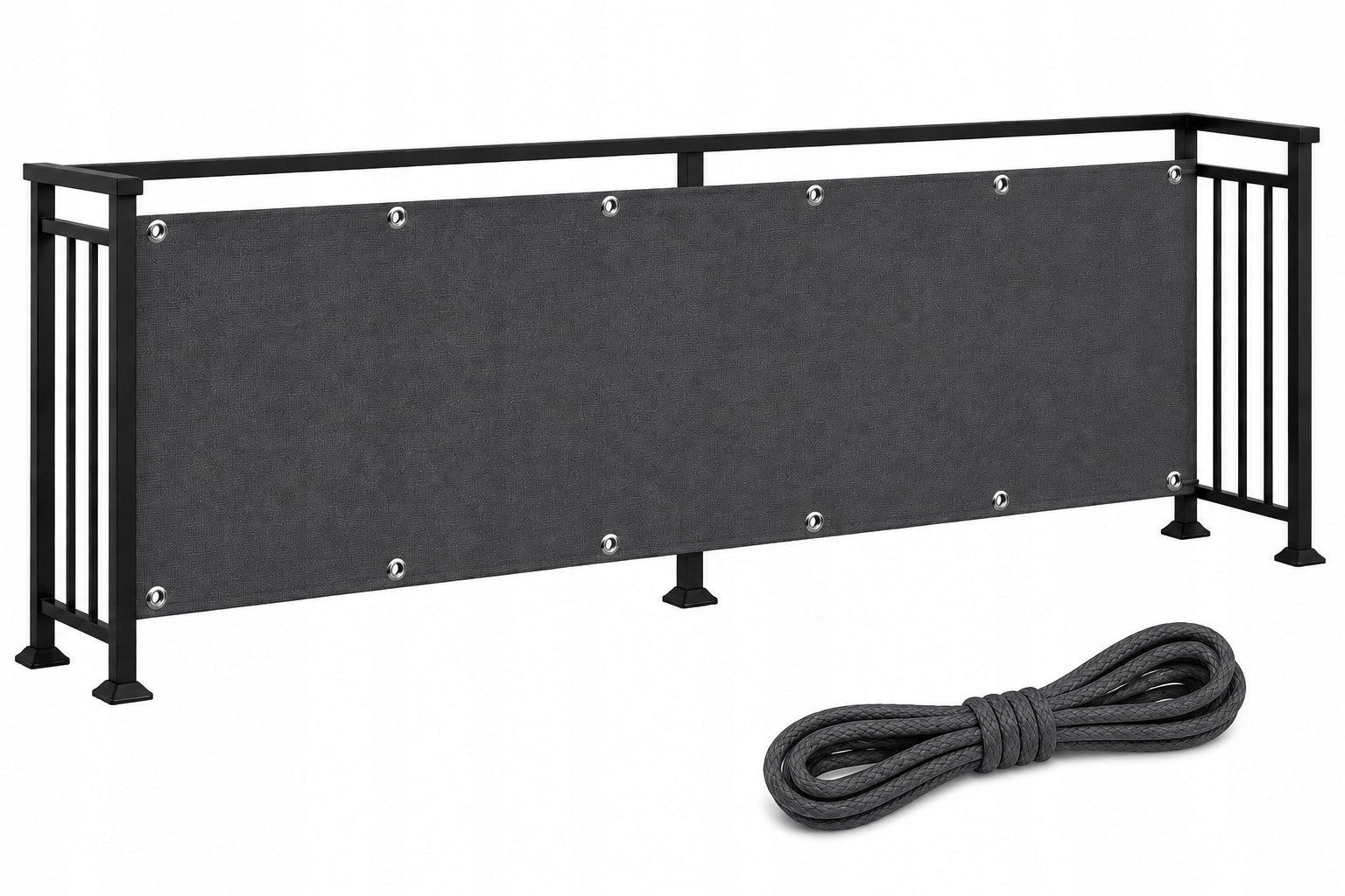 BALCONY COVER HDPE MAT 95% UV FOR BALCONY TERRACE 90x500cm GRAPHITE STRONG