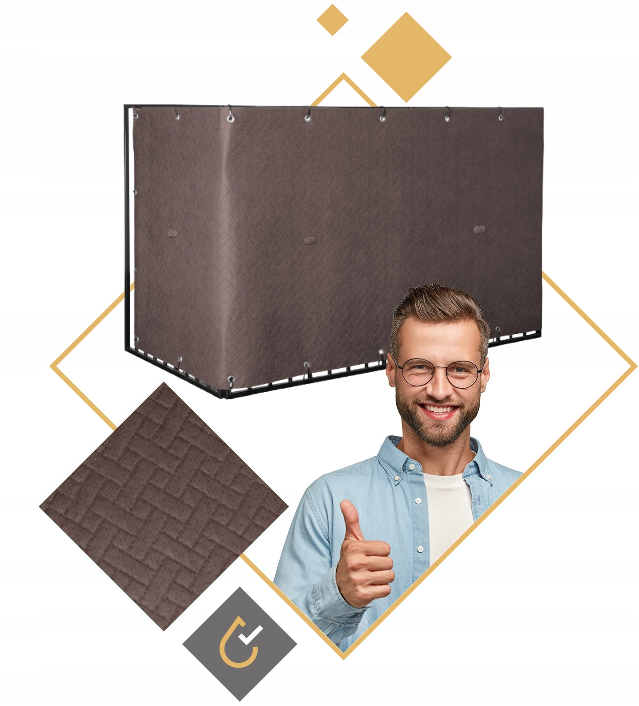 BALCONY COVER PREMIUM BRONZE 0,8x5M BALCONY MAT TERRACE FENCE THICK 240g Manufacturer code OPREMIUM_02_80X500