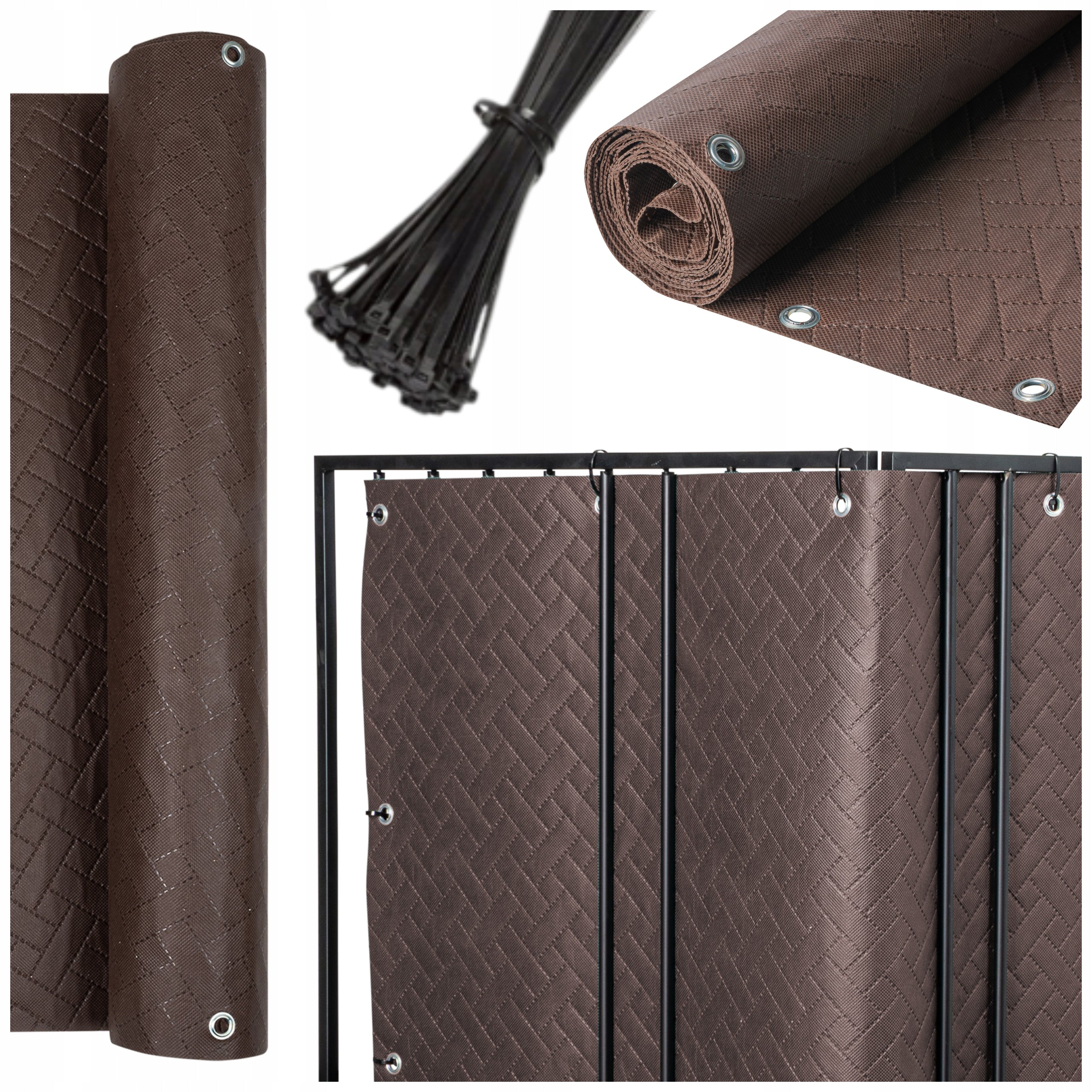 BALCONY COVER PREMIUM BRONZE 1,0x5M BALCONY MAT TERRACE FENCE THICK 240g