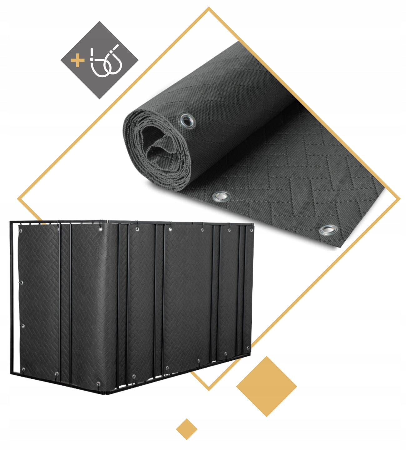 BALCONY COVER PREMIUM GRAPHITE 1X5M BALCONY MAT TERRACE FENCE THICK 240g EAN (GTIN) 5905683402217