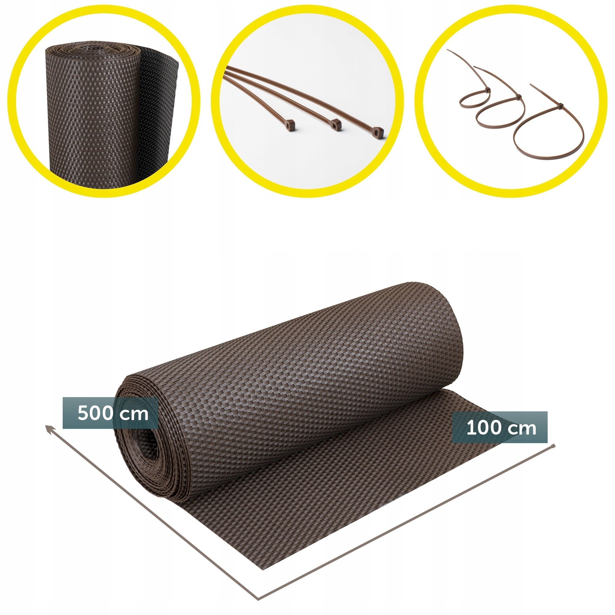 BALCONY COVER RATTAN 1x5m BROWN DARK MAT BALCONY TERRACE PREMIUM Brand Kadax