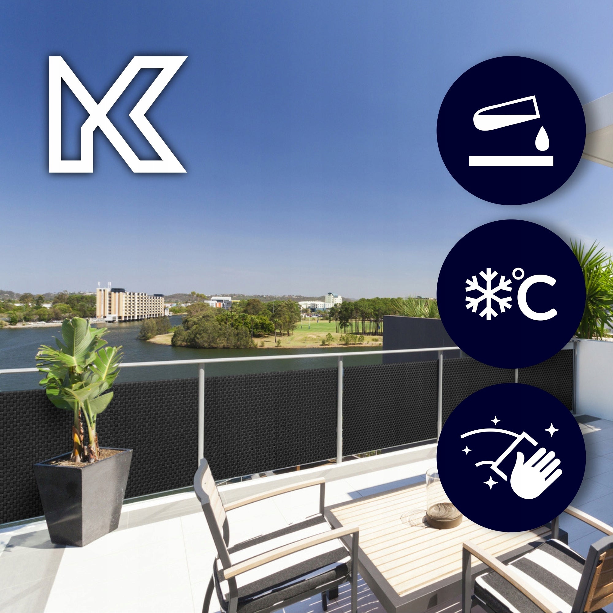 BALCONY COVER RATTAN 1x5m BROWN DARK MAT BALCONY TERRACE PREMIUM Manufacturer code K982