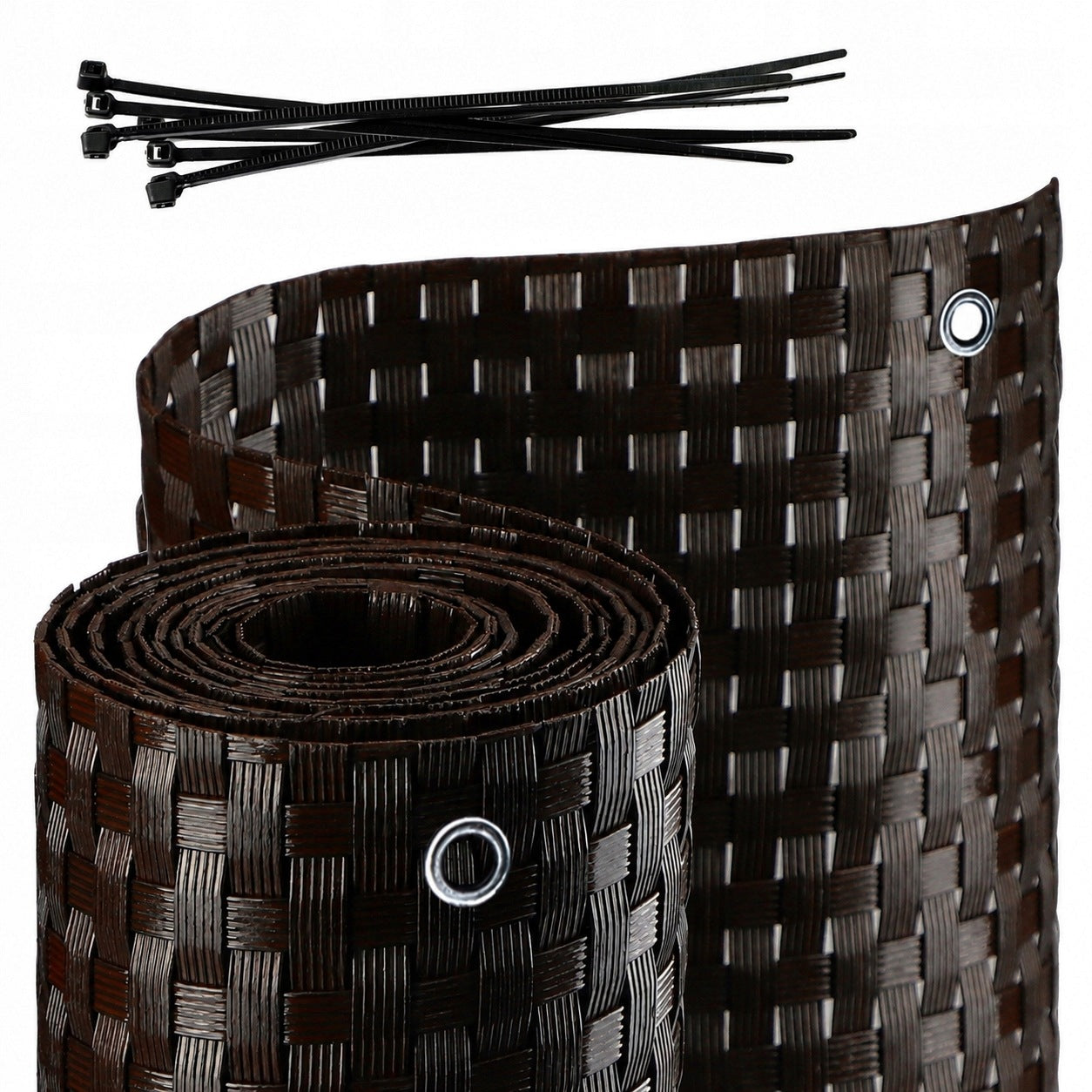 BALCONY COVER RATTAN 1x5m BROWN DARK MAT BALCONY TERRACE PREMIUM