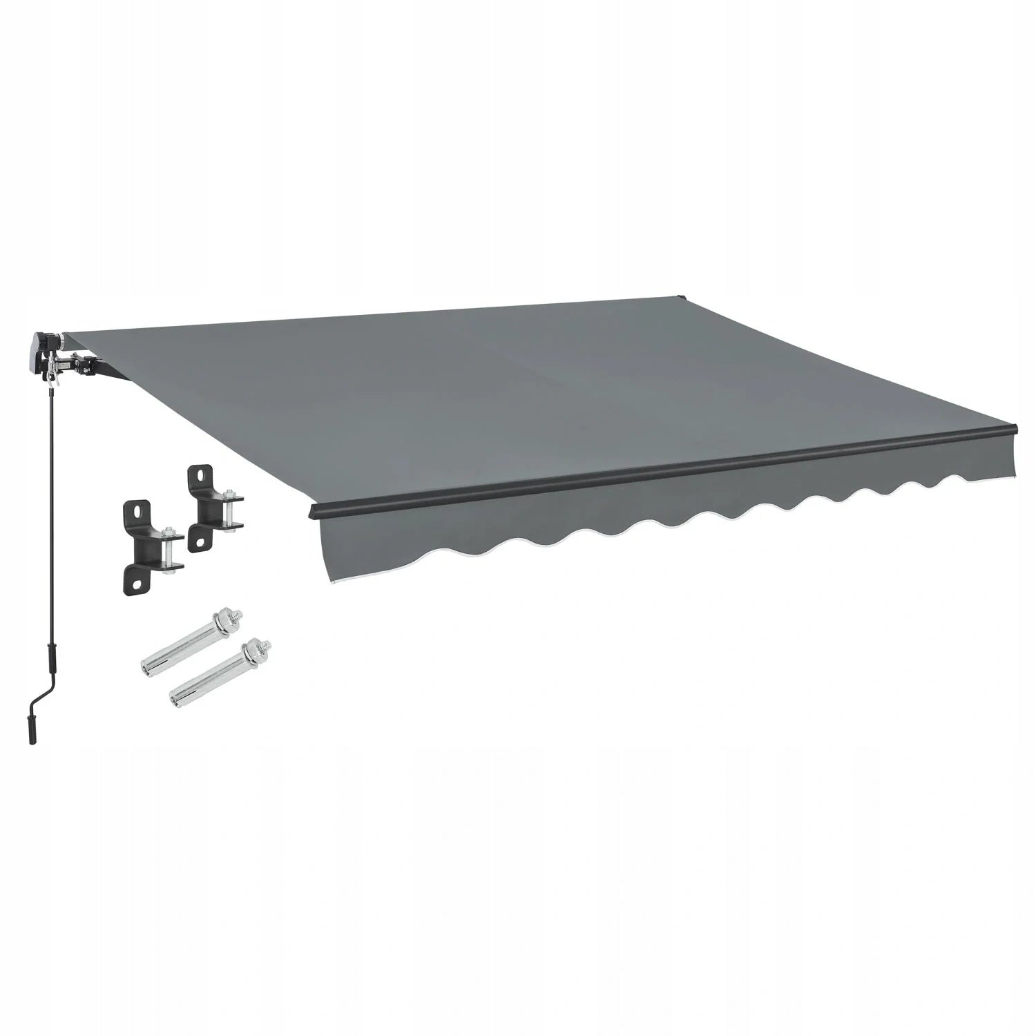 BALCONY TERRACE AWNING 350x300 CM FOLDING UV40+ ANTHRACITE + CRANK
