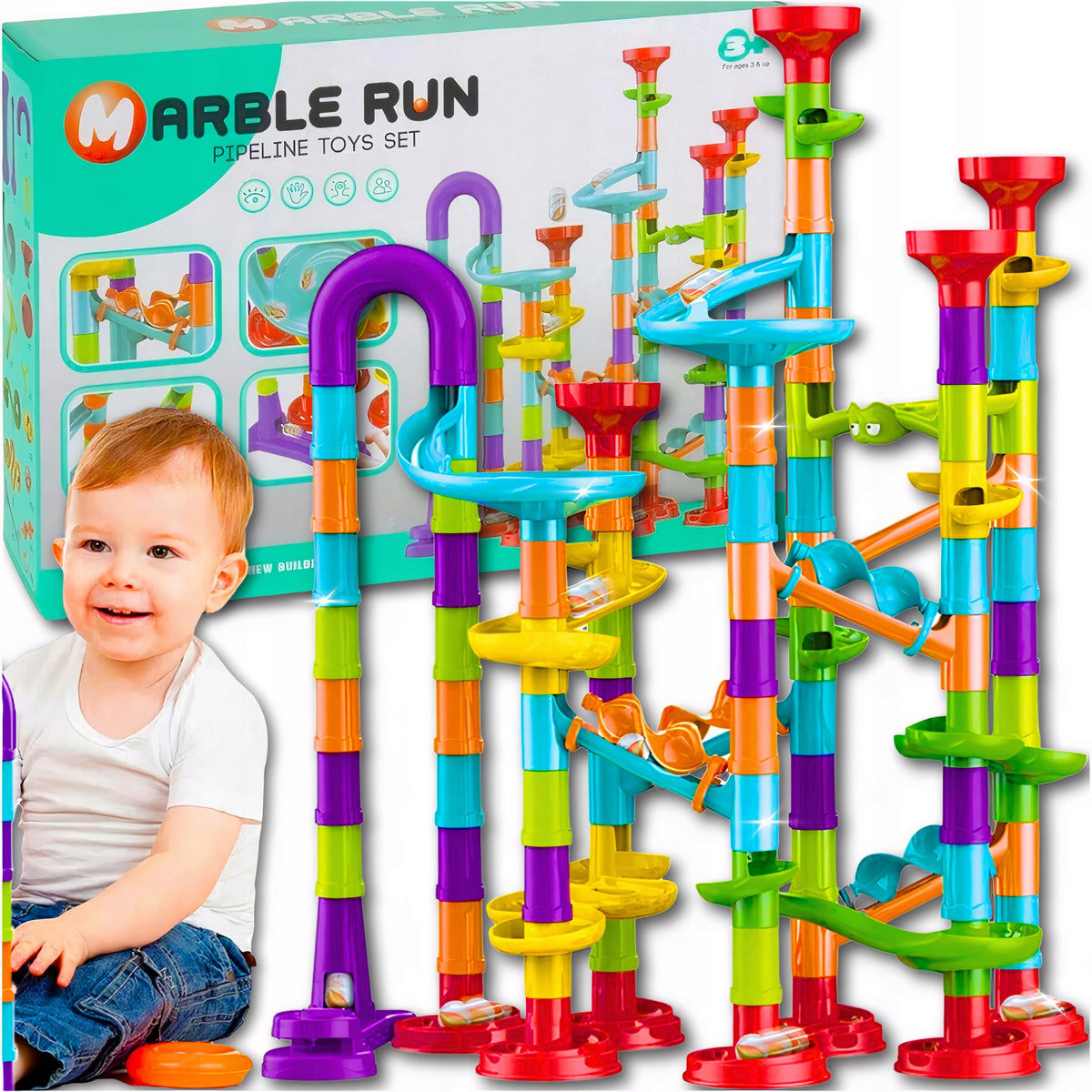 BALL TRACK BULLETS HIGH QUALITY SET OF BLOCKS 113 ELEMENTS FOR GIFT