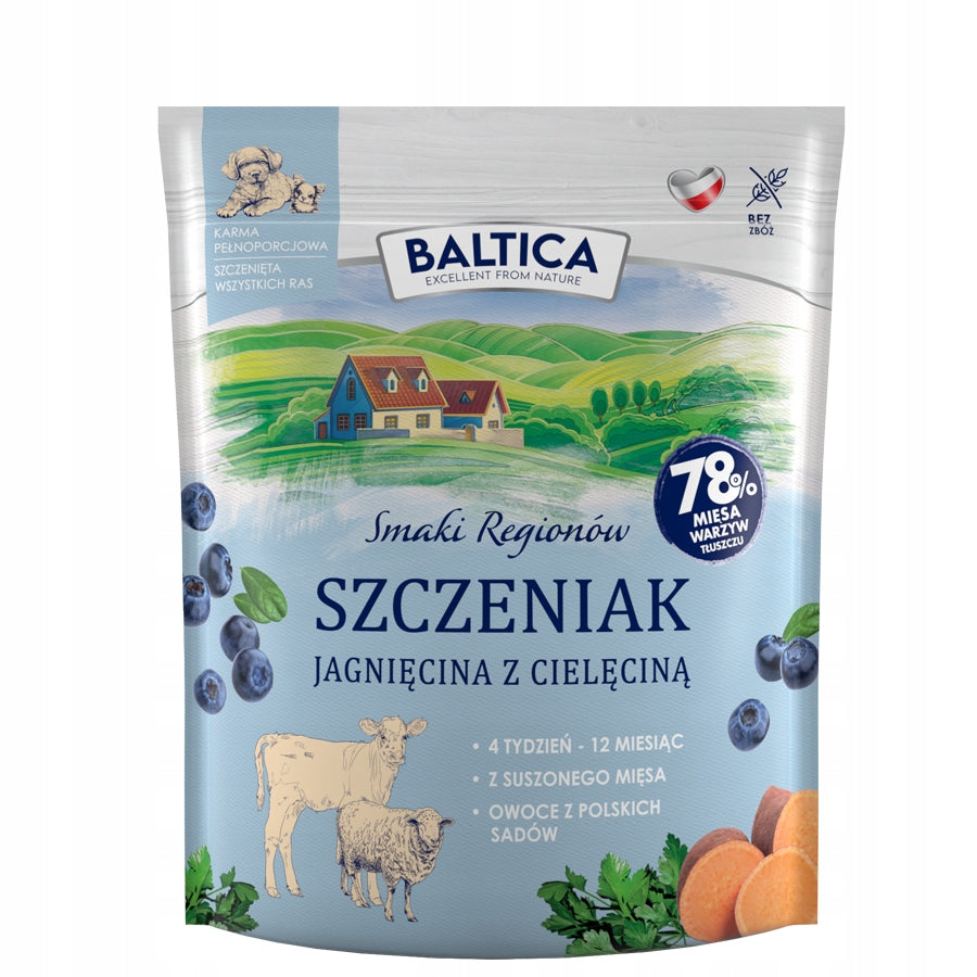 BALTICA PUPPY LAMB WITH VEAL FOR PUPPIES S/XL 1kg SUPER PREMIUM Brand Baltica