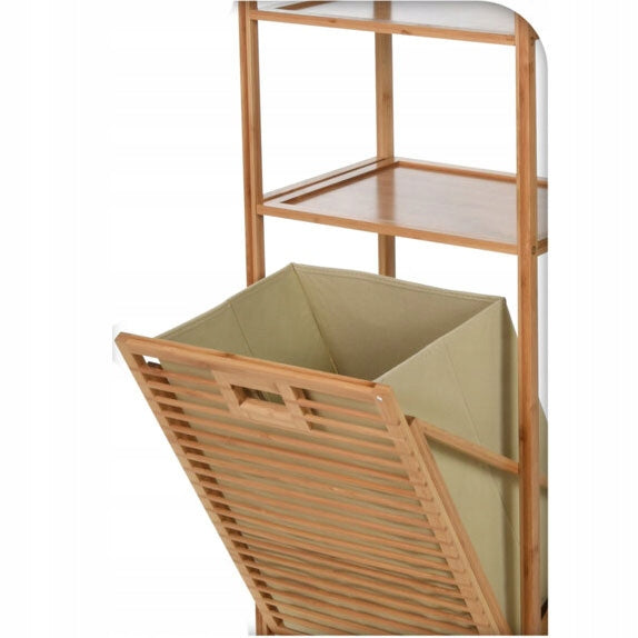BAMBOO BATHROOM RACK 40X30X95 CM WITH BUILT-IN LAUNDRY BASKET Furniture depth 30 cm