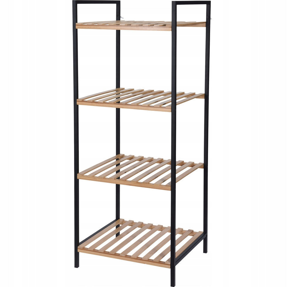 BAMBOO BATHROOM SHELVING UNIT 4 LEVELS 38 X 32,5 X 95 CM BROWN