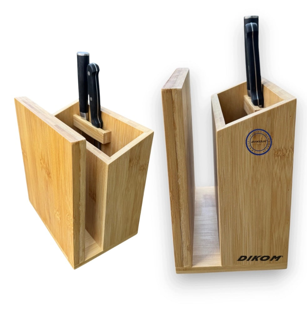 BAMBOO BLOCK STAND DIKOM FOR KNIVES KITCHEN ORGANIZER MAGNETIC ROOMY Packaging status original