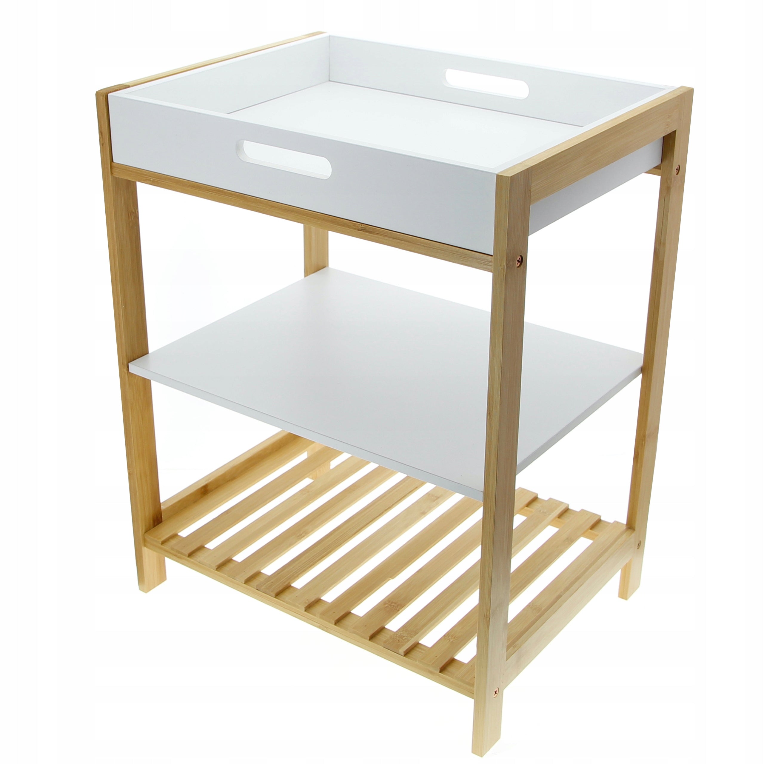 BAMBOO Bathroom SHELF BOOKCASE with tray for bathroom or kitchen 50cm Brand MPLCo