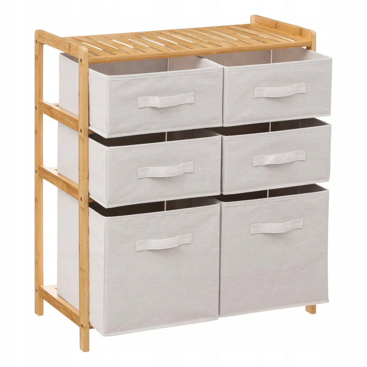 BAMBOO CHEST OF DRAWERS with shelves MATERIAL BASKETS bookcase with baskets Brand 5five Simply Smart