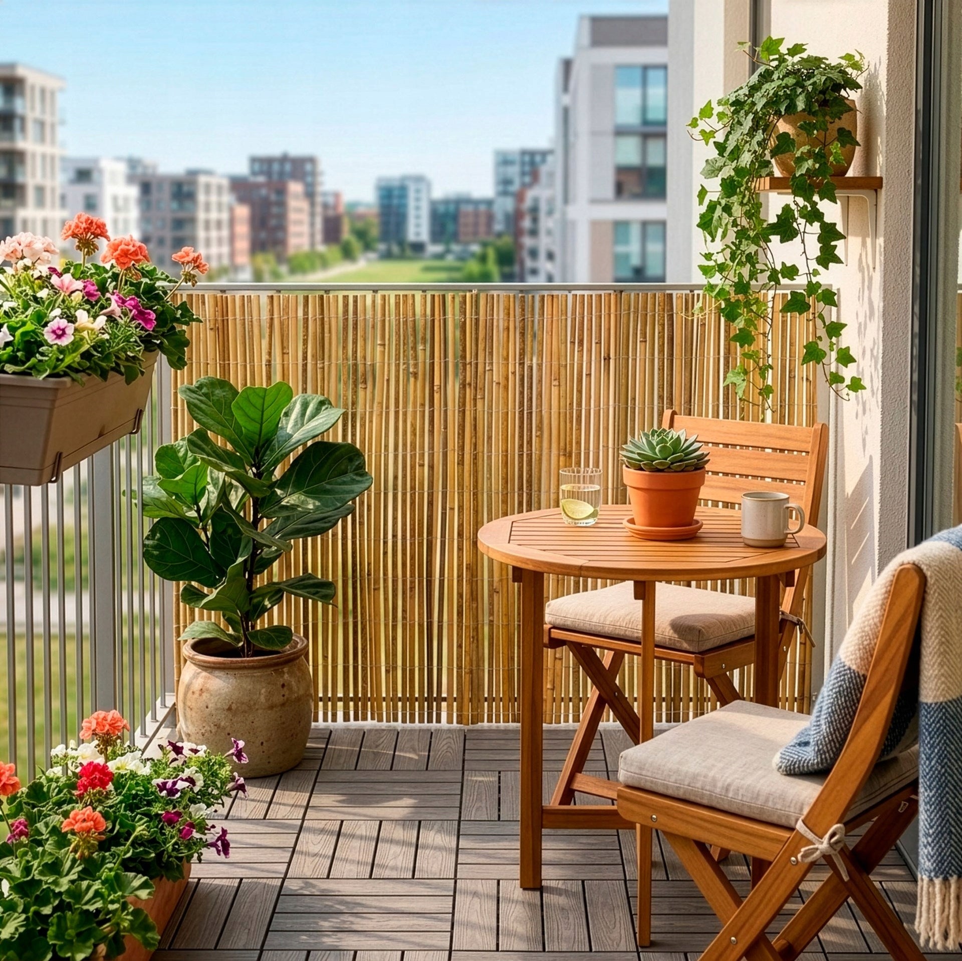 BAMBOO COVER 1,5x5m MASKING BALCONY MAT TERRACE FENCE Kind cover, mat