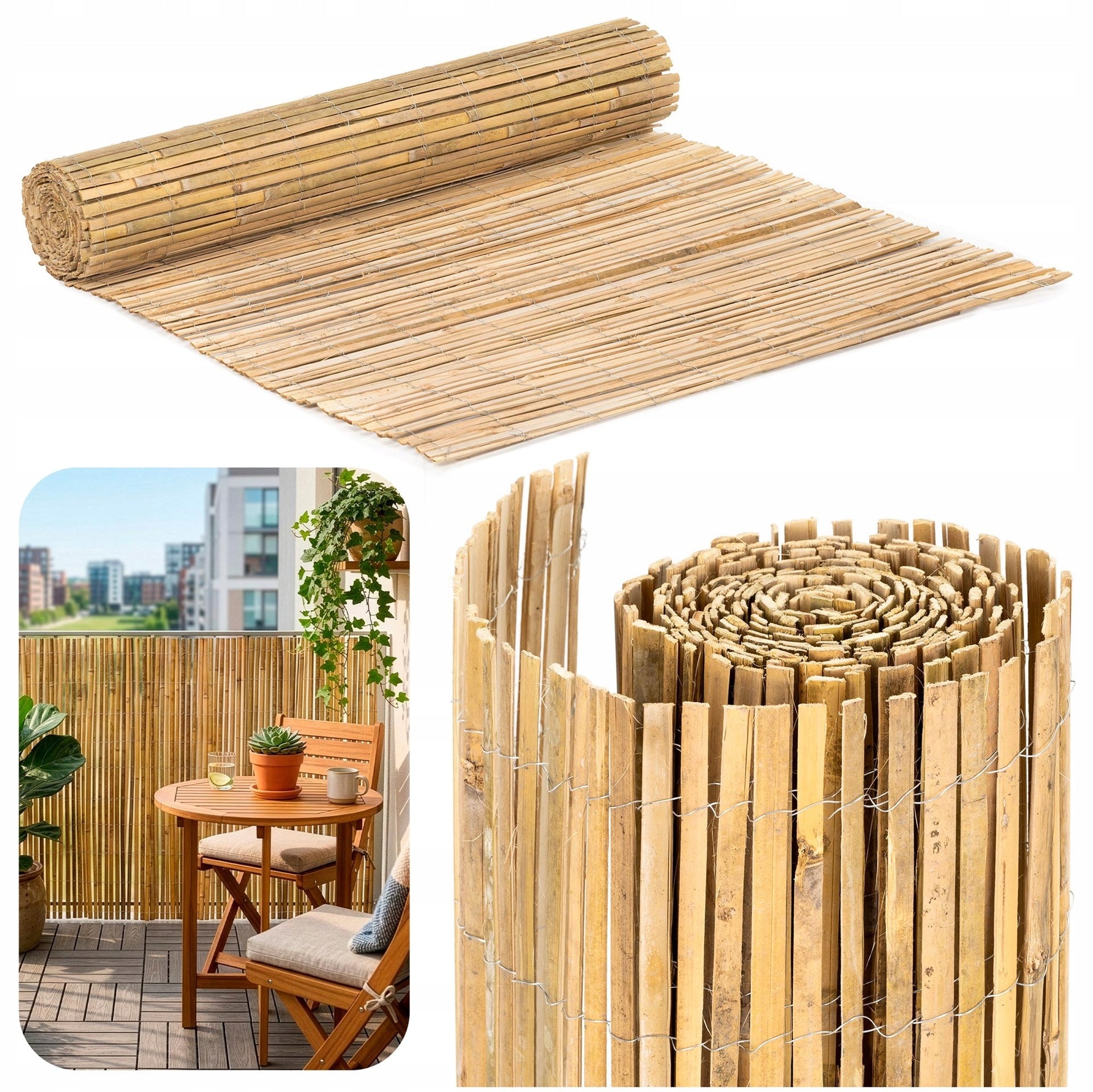 BAMBOO COVER 1,5x5m MASKING BALCONY MAT TERRACE FENCE